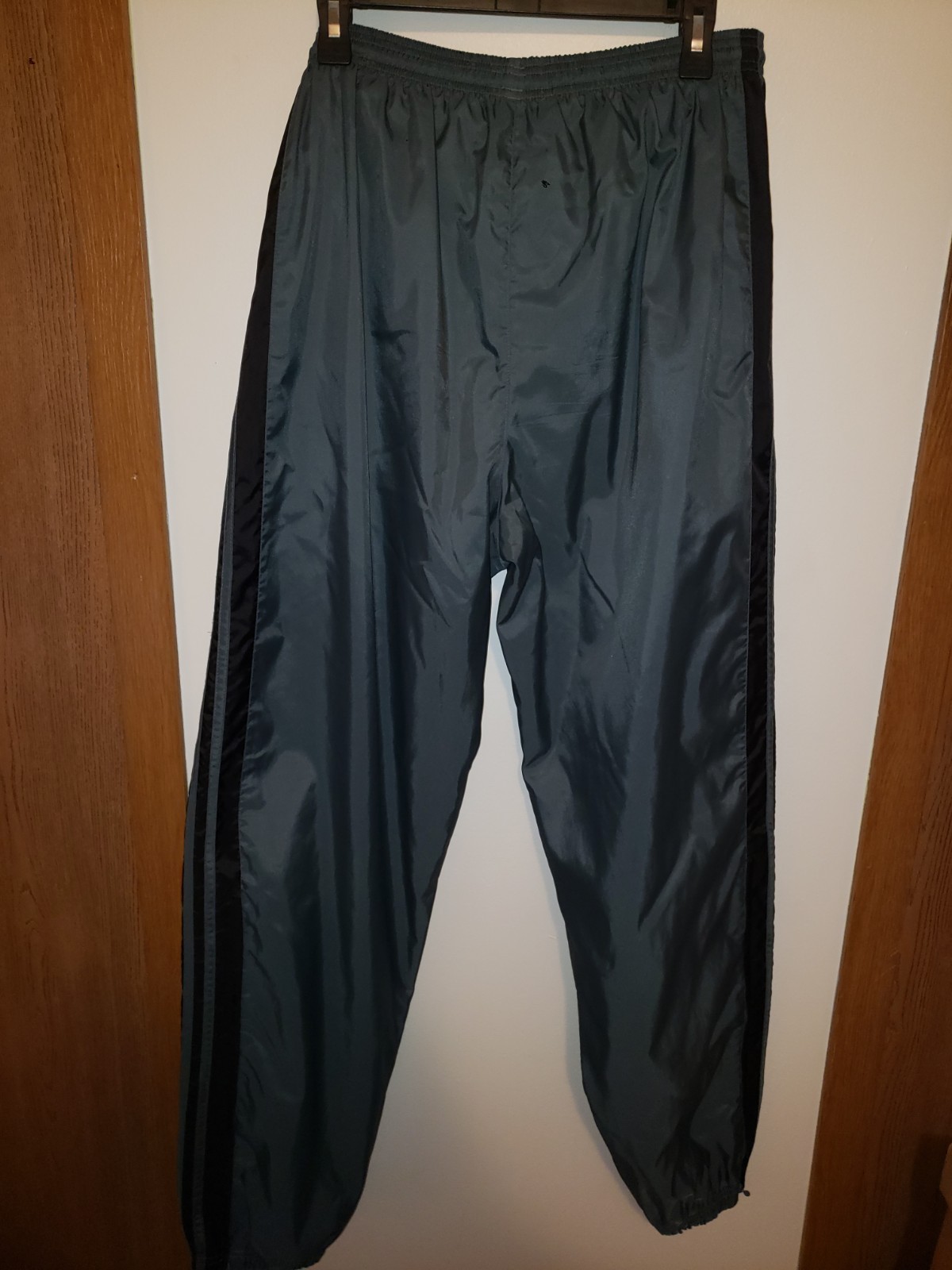 Adidas nylon vintage windbreaker track pants charcoal grey adult XL inner lining