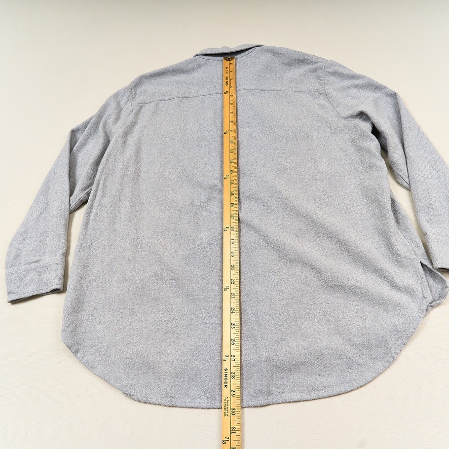 Madewell Flannel Flap Pocket Oversized Ex-Boyfriend Shirt Womens XL Gray Cotton