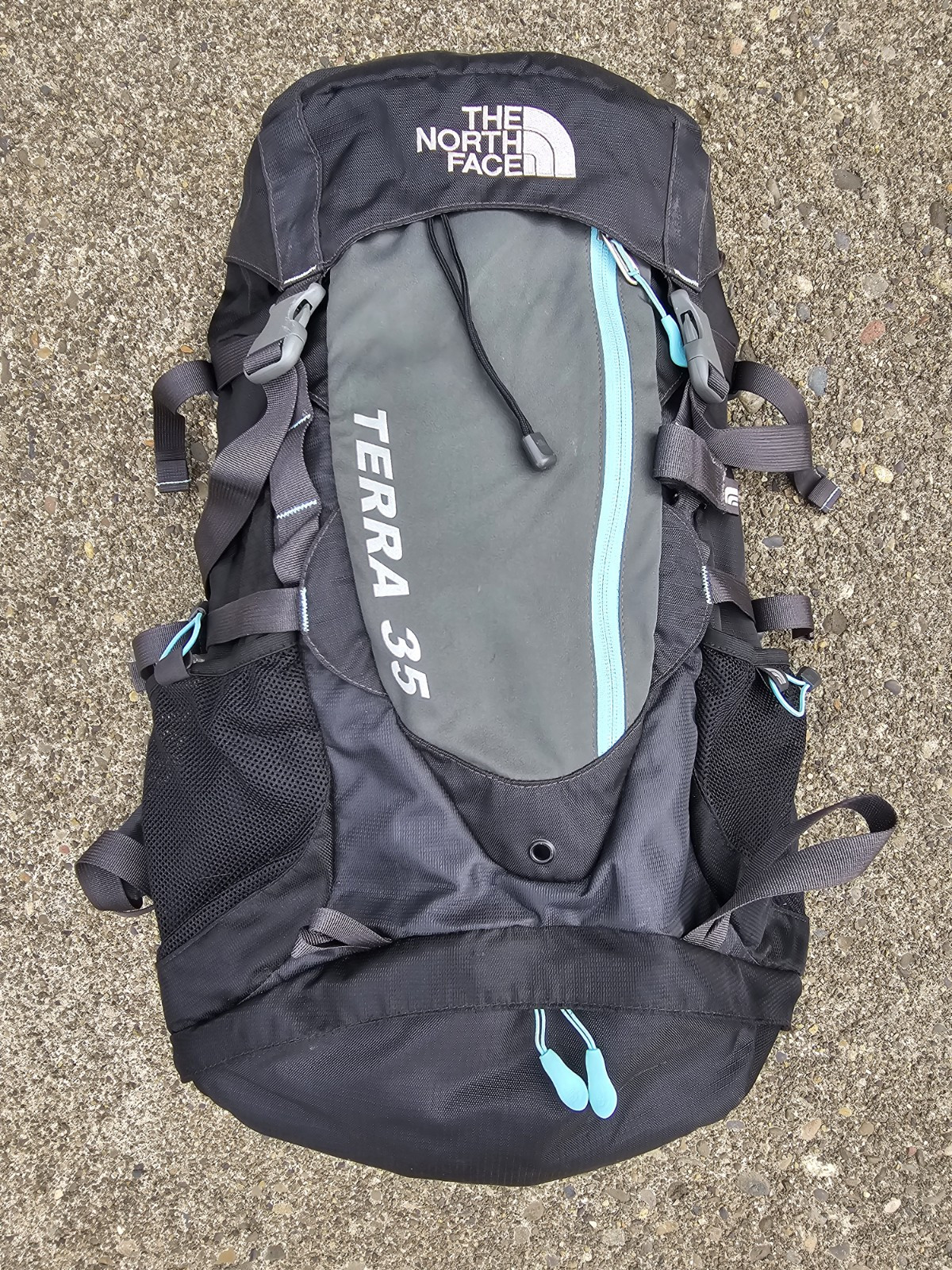 THE NORTH FACE BACKPACK TERRA 35 MEN’S Black + Blue Hiking Backpacking Pack