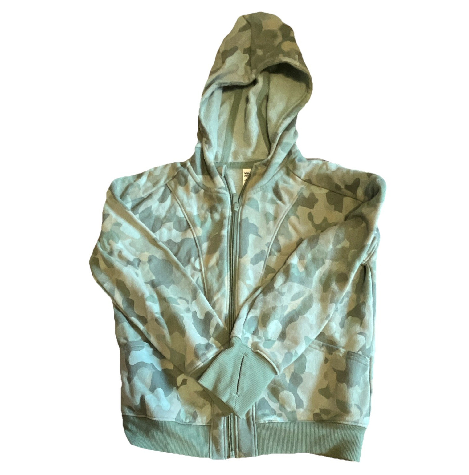 All in Motion Boys M (8) Hooded Full Zip Camo Hoodie Outdoor Green/Gray/Beige