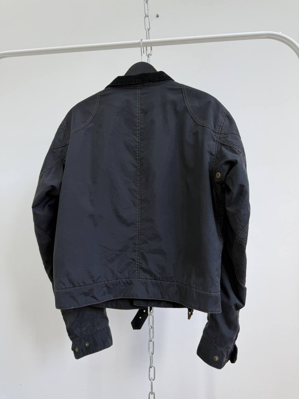 Belstaff Racemaster Gold Label Mens Nylon Biker Jacket Black Size M Made in Ital
