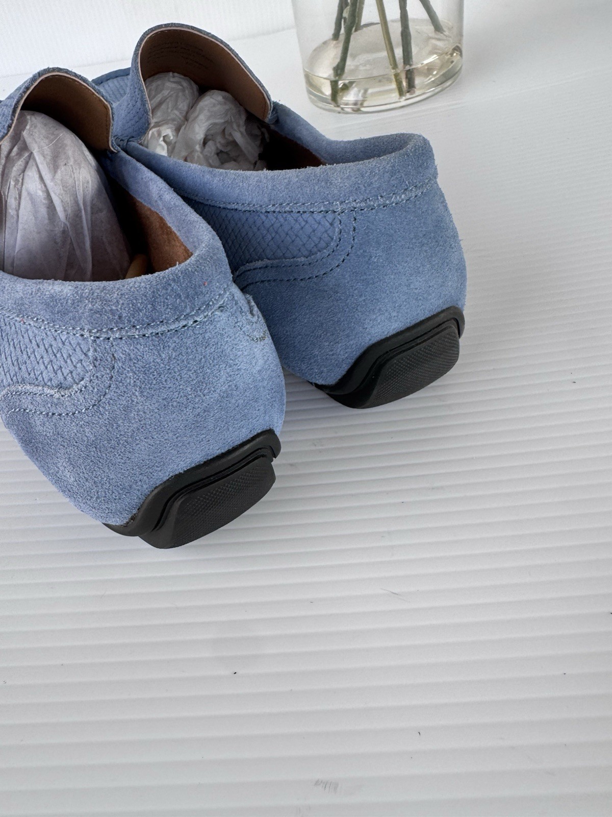 Alfani Men’s Kendric Leather Square Toe Moccasins Denim Blue Size 11M NEW IN BOX