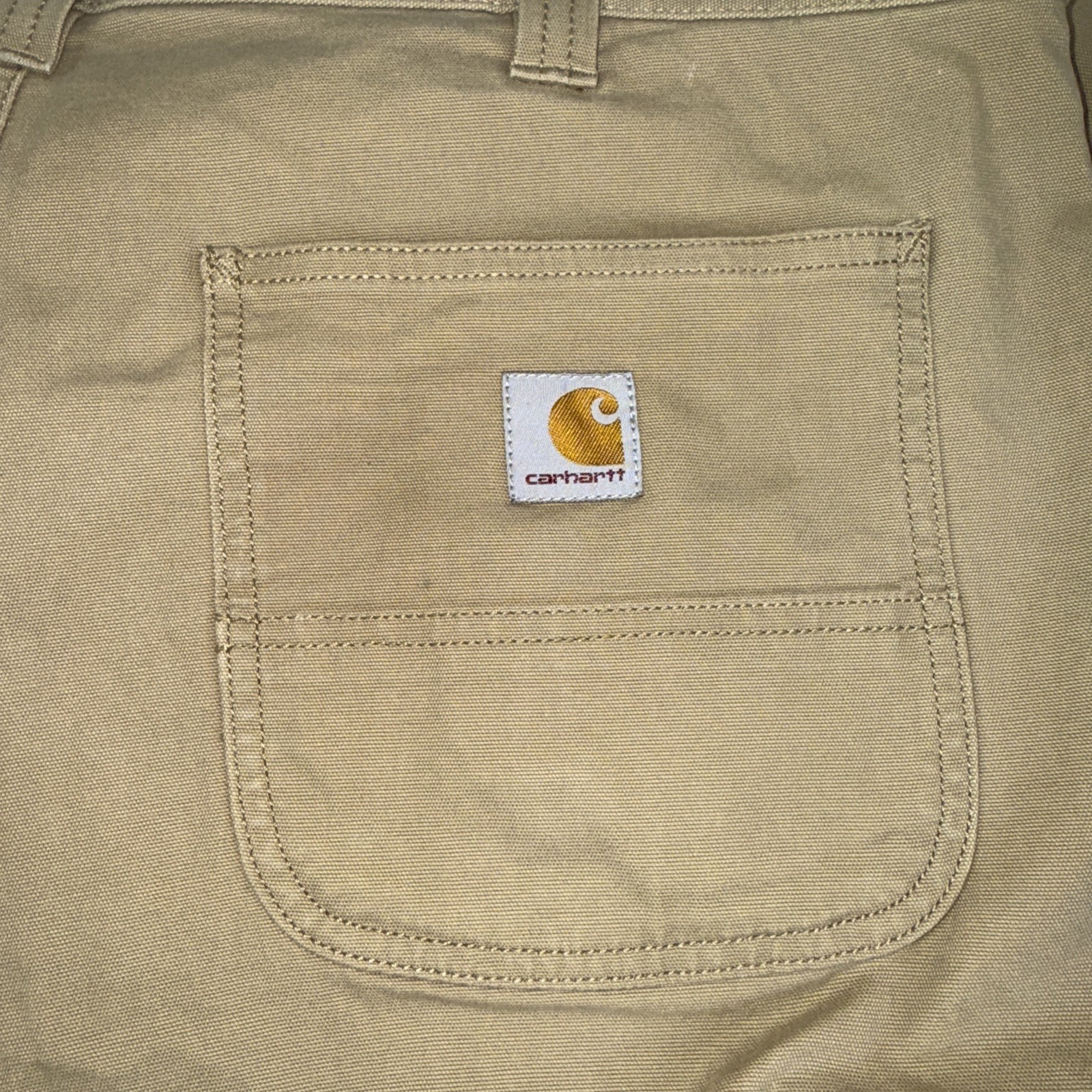 Carhartt Rugged Flex Relaxed Fit Canvas Tan Work Pant 38×32 (38×31 fit) BN2291-M
