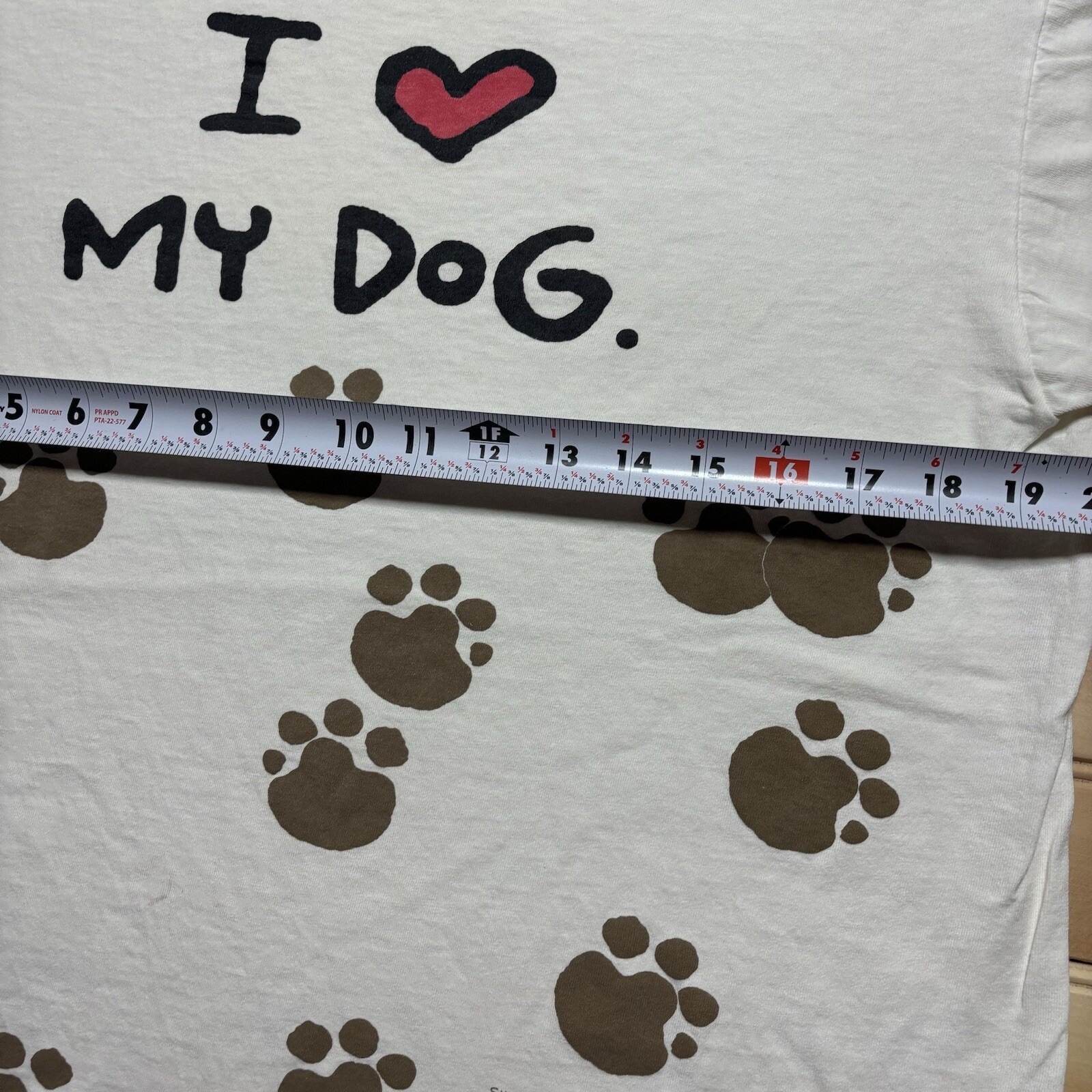 Vintage 90s I Love My Dog Paw Prints All Over Print AOP Shirt Size Large