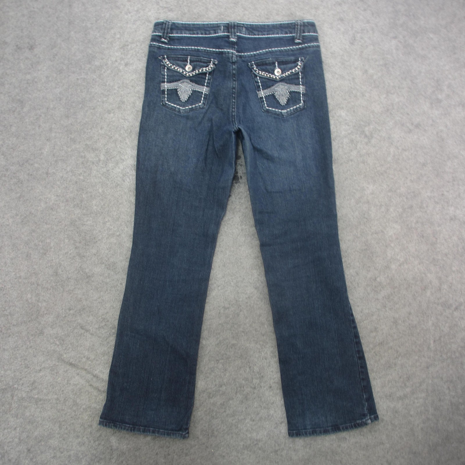 9.8 Premium Jeans Womens 10 Bootcut Contrast Stitch Stretch Embellished Pockets