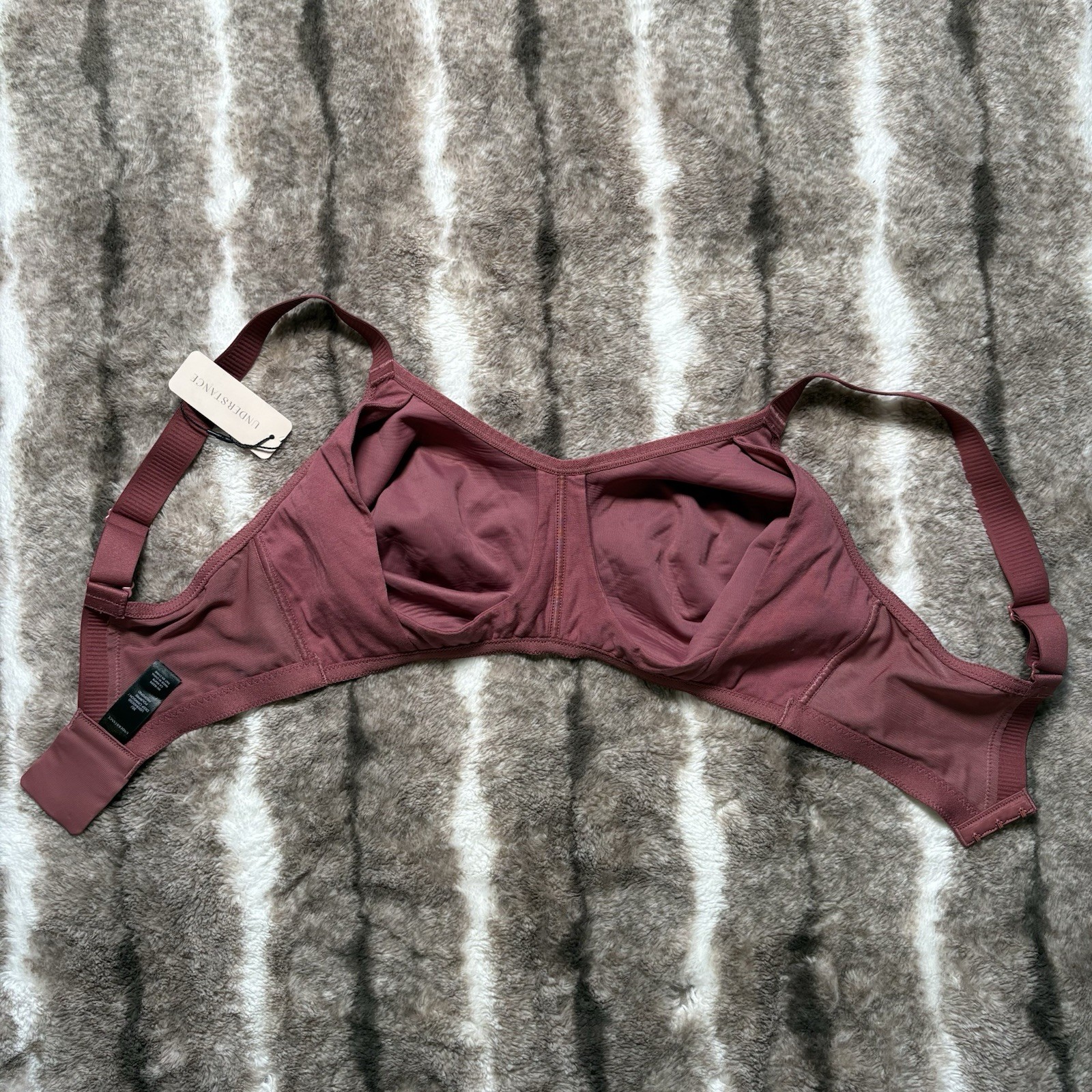 Understance Anti-chafe Cooling Wireless Unpadded Demi Bra Merlot Size: 30J