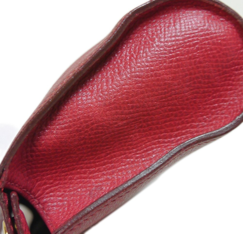 Authentic HERMES Caro PM Pouch Serie Leather #4055