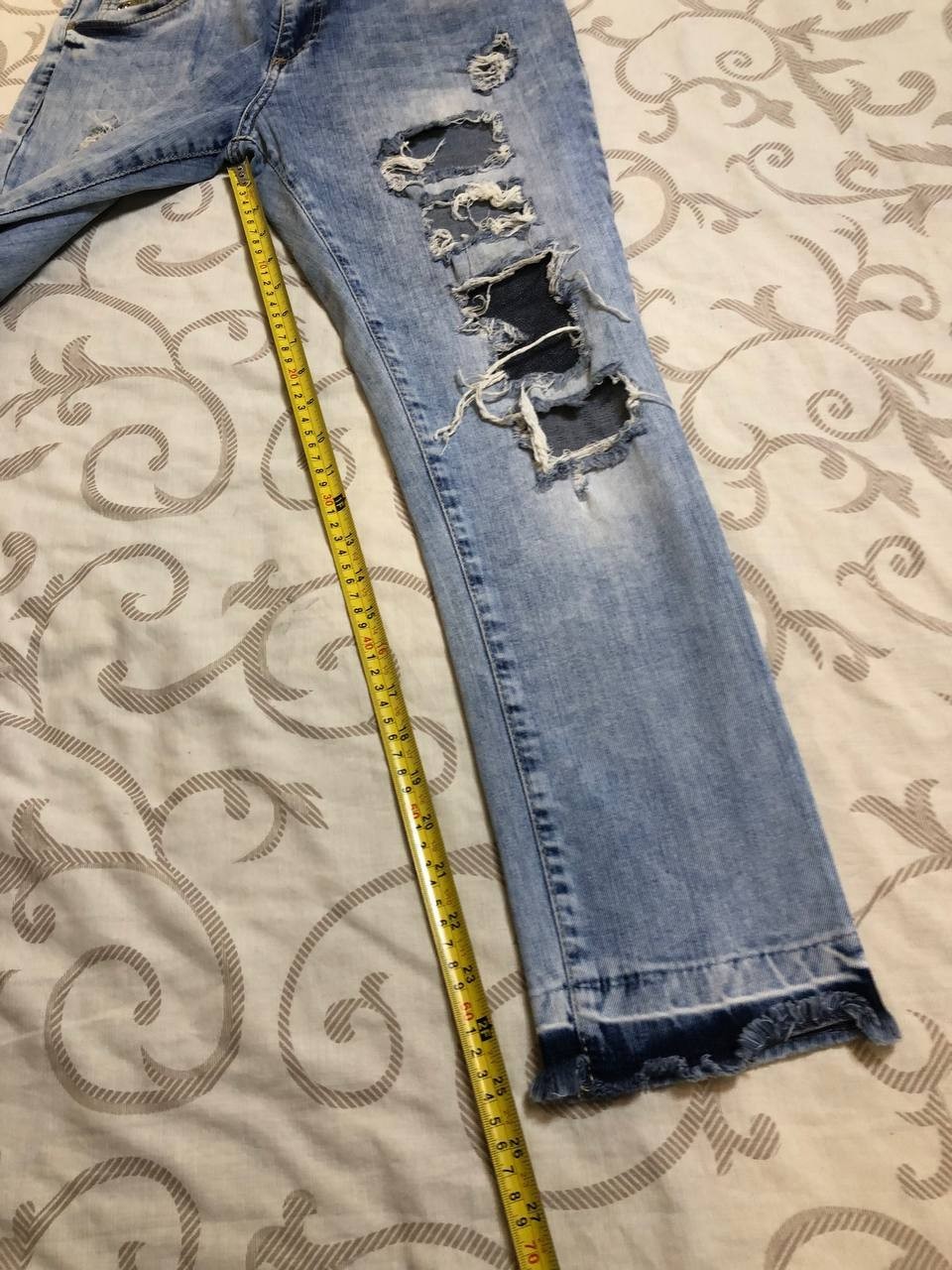Philipp Plein Jeans 27 Straight Cut Distressed Ripped