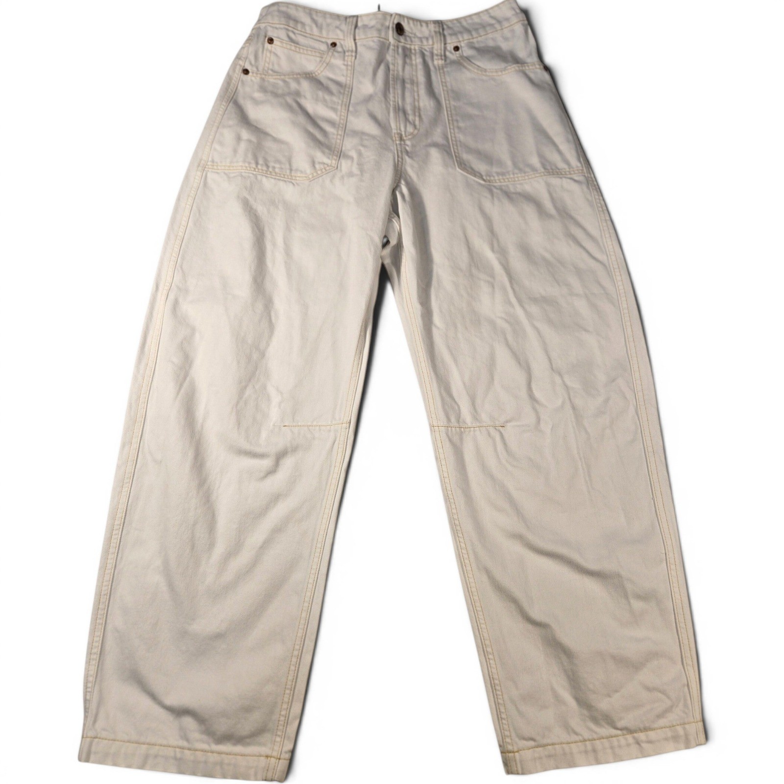 Gap Curvy Barrel High Rise Jeans White Wash Indigo Denim 31 12 Reg. S/780800-00