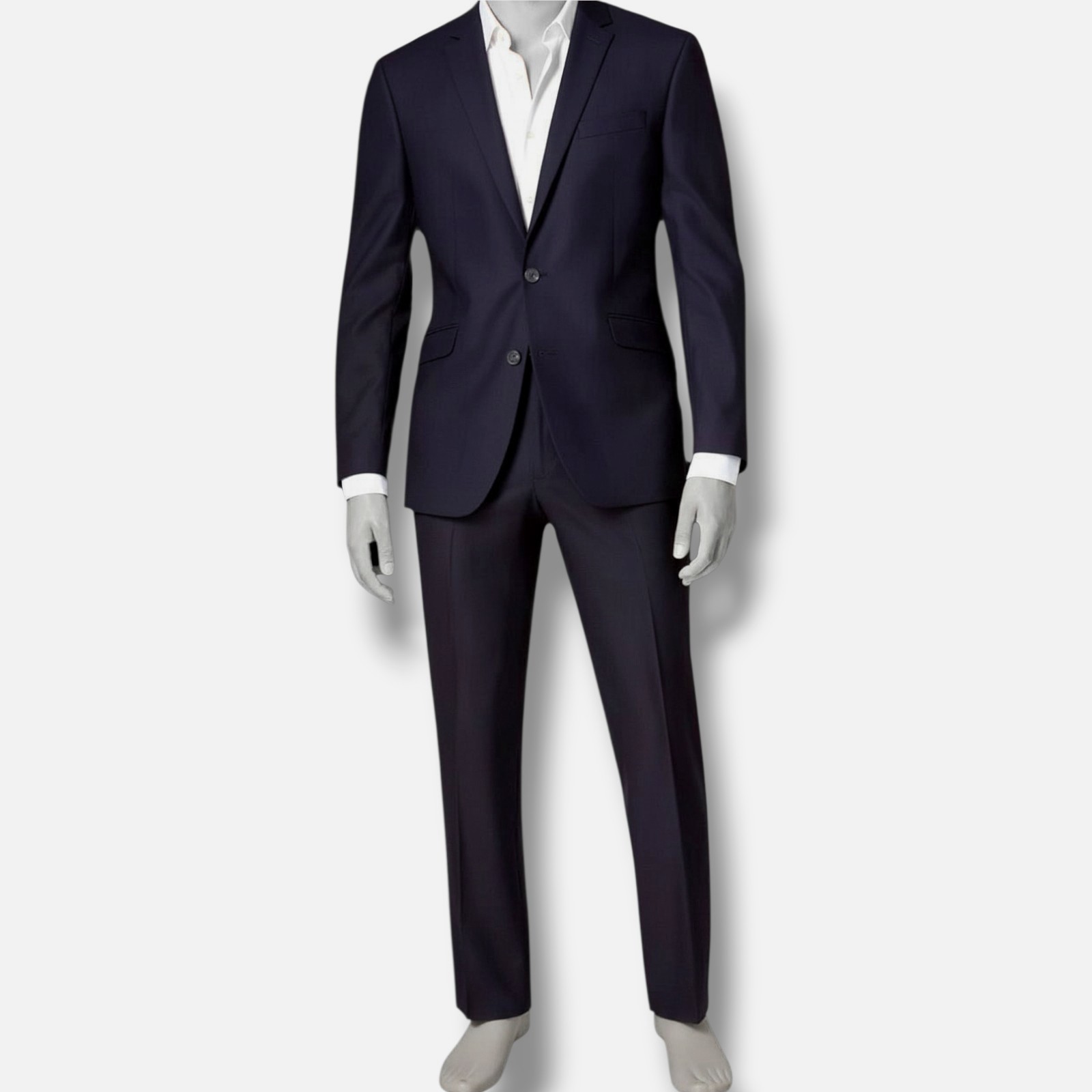 Kenneth Cole Men’s Blue Shadow-Check Slim 2-Piece Jacket Pants Suit Size 40R
