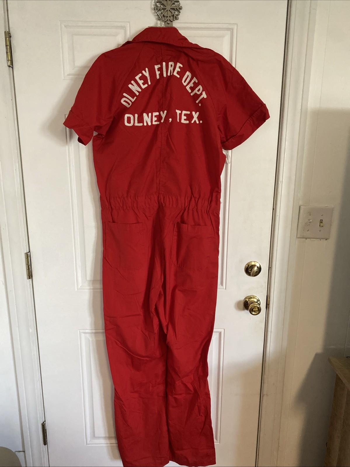 Vintage Red Emb Olney , Tx Fire Dept. Walls Leisure Alls Mens Size Medium