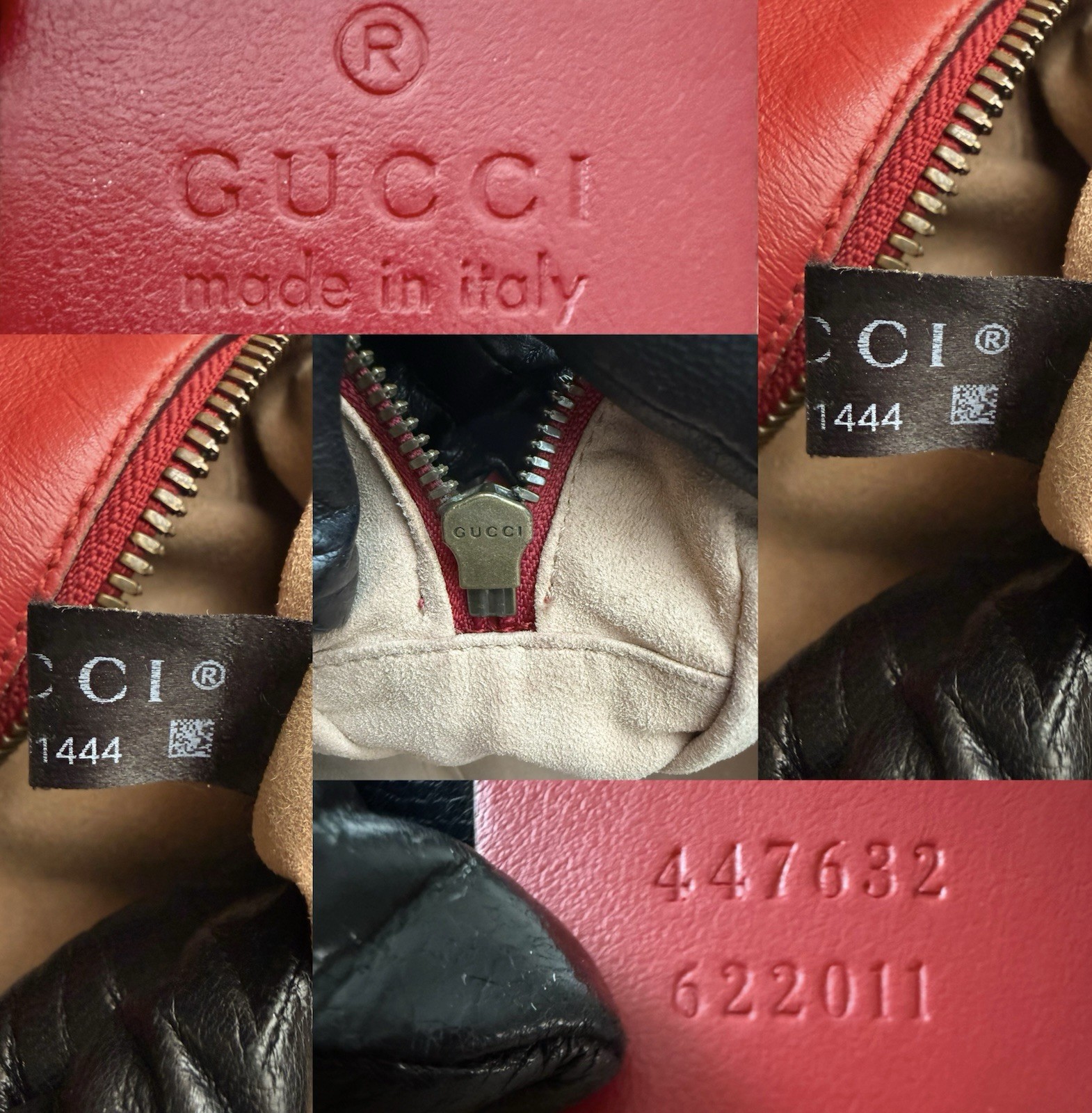 GUCCI GG Marmont Matelasse Red Leather Small Camera Shoulder Crossbody Bag