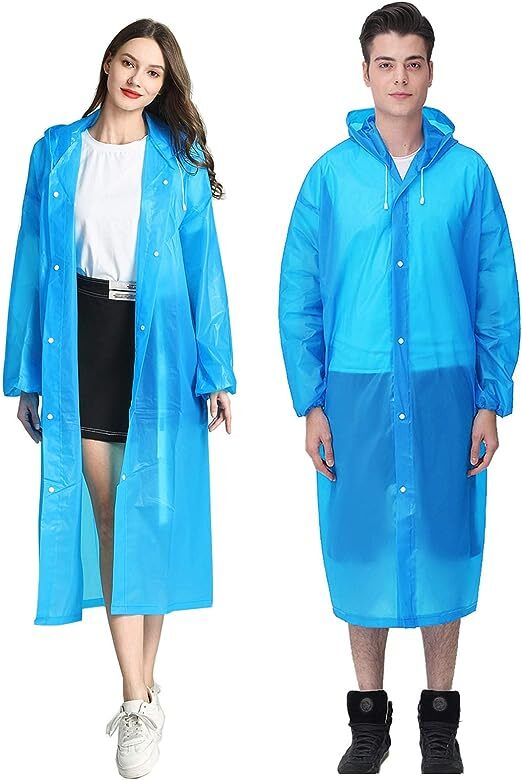 Unisex Adult Raincoat Waterproof Rain Coat Hooded Jacket Poncho Rainwear Camping