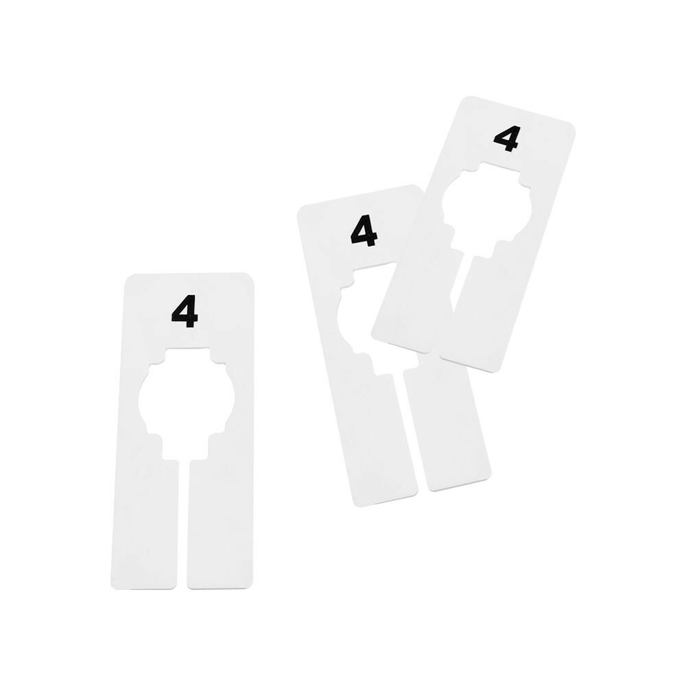 Hangers Retail Clothes Rack Rectangular Plastic Size 4 Dividers 10Pc White 2″x5″
