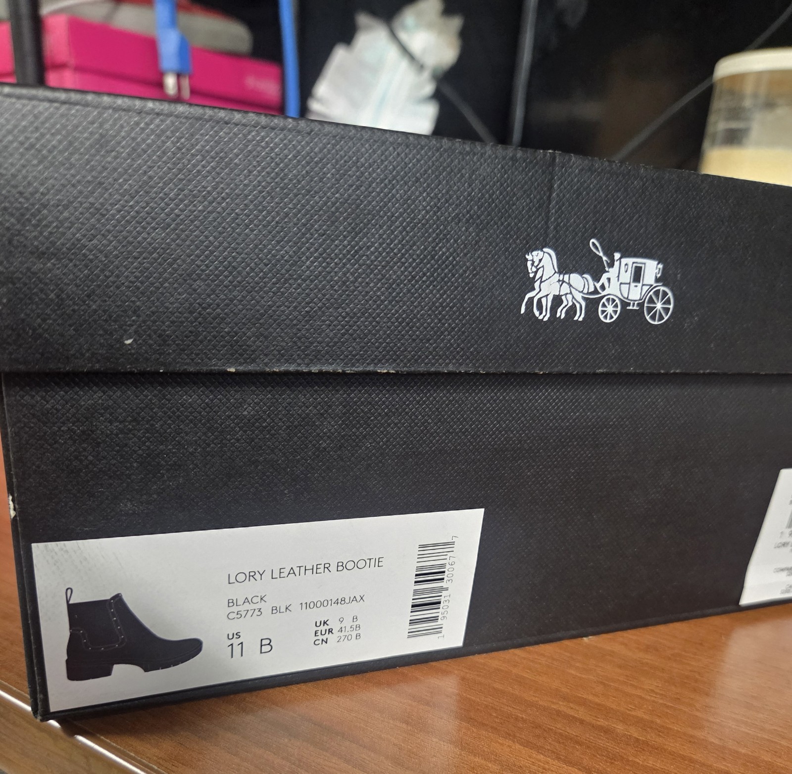 Womans Coach Lory Leather studded Booties Size 11 Black with box