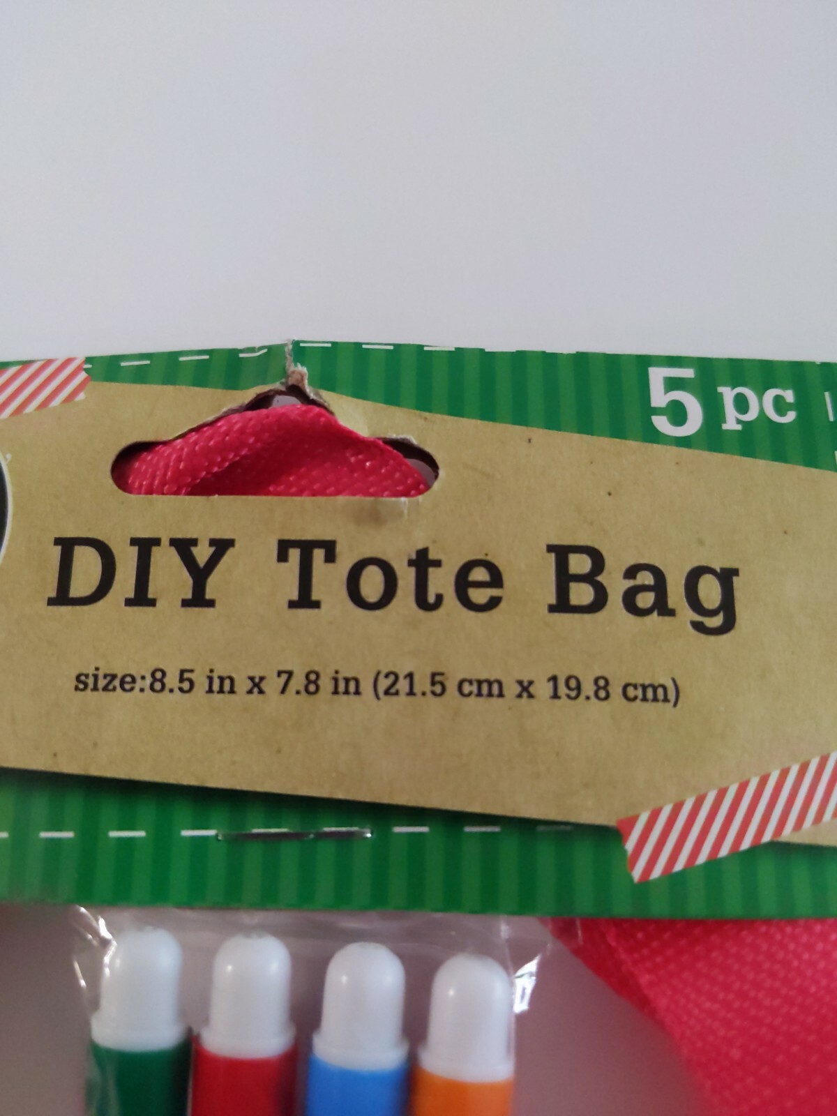 Truck Christmas DIY Small Fabric Kids Child Craft Tote Bag 8.5 in x 7.8 in 5 Pcs