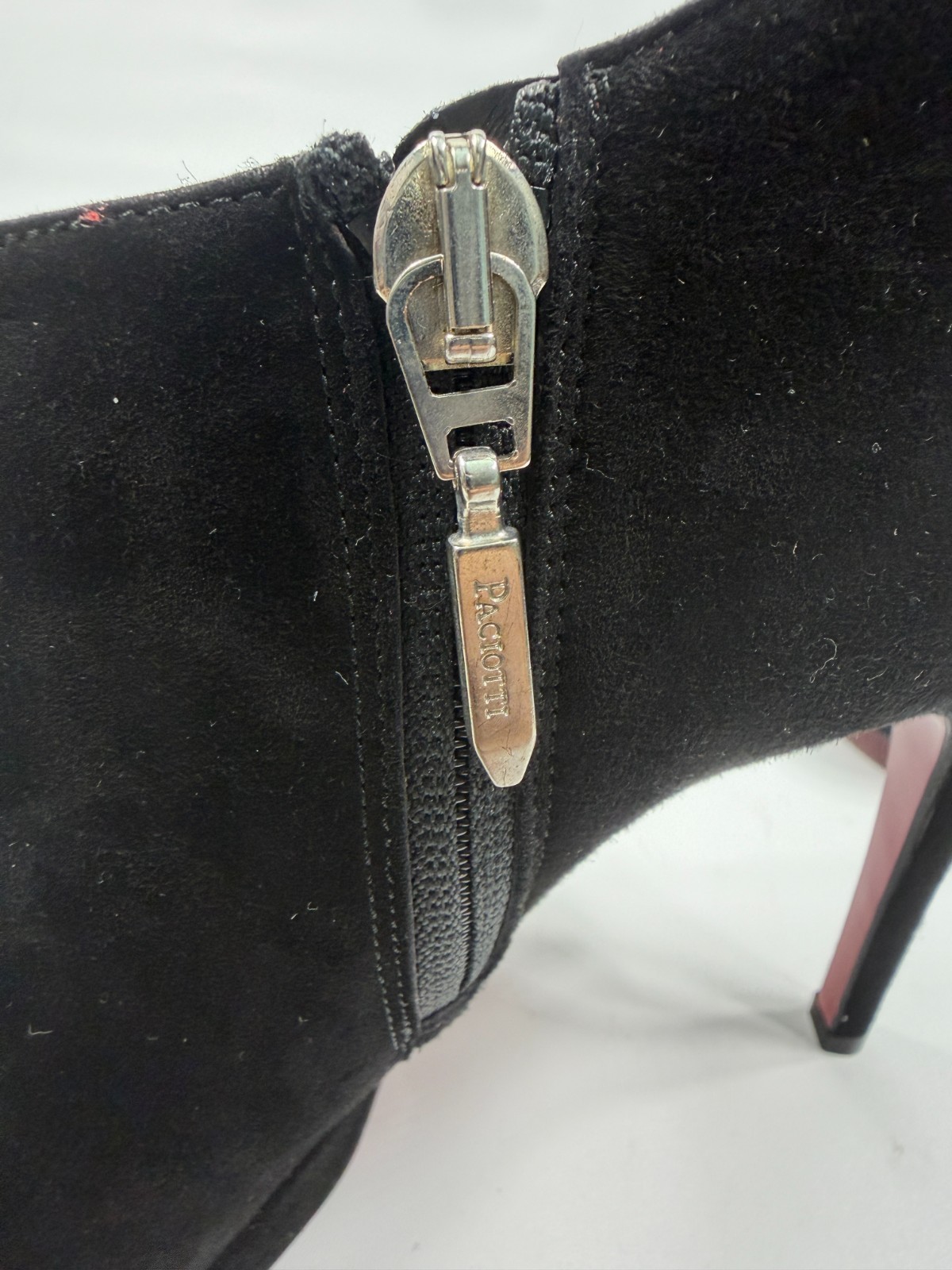 Cesare Paciotti Crystals Peep Toe Ankle Booties Black Suede Shoes Sandals 37