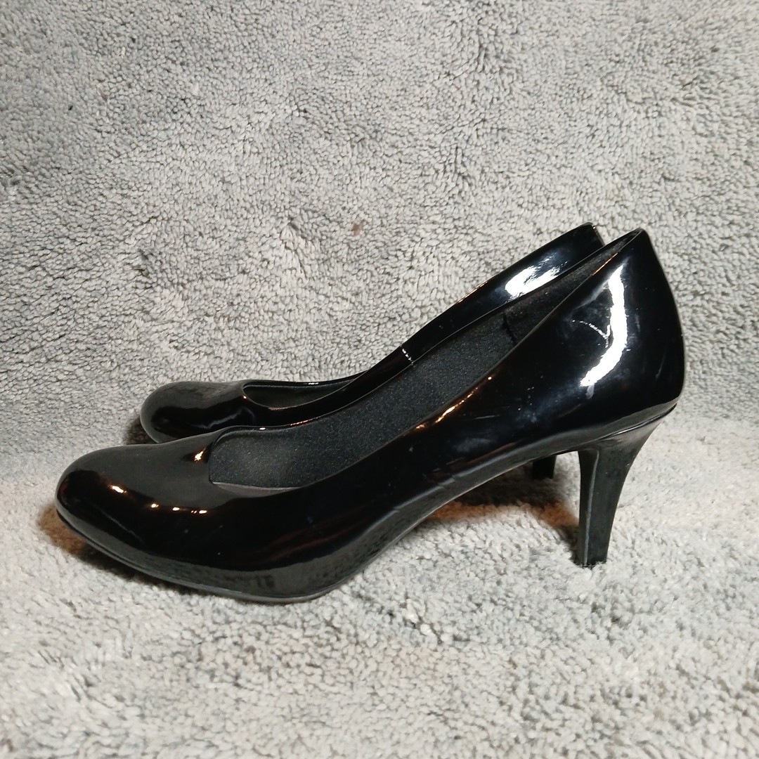 Black Patent Leather High Heels Size 8 Comfort Plus By Predictions