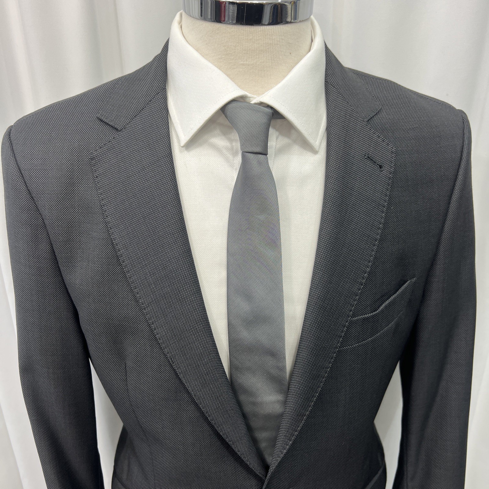 Mark Stephen London Men’s Italian Fabric Wool Suit – Slim Fit – C40L W36 L32