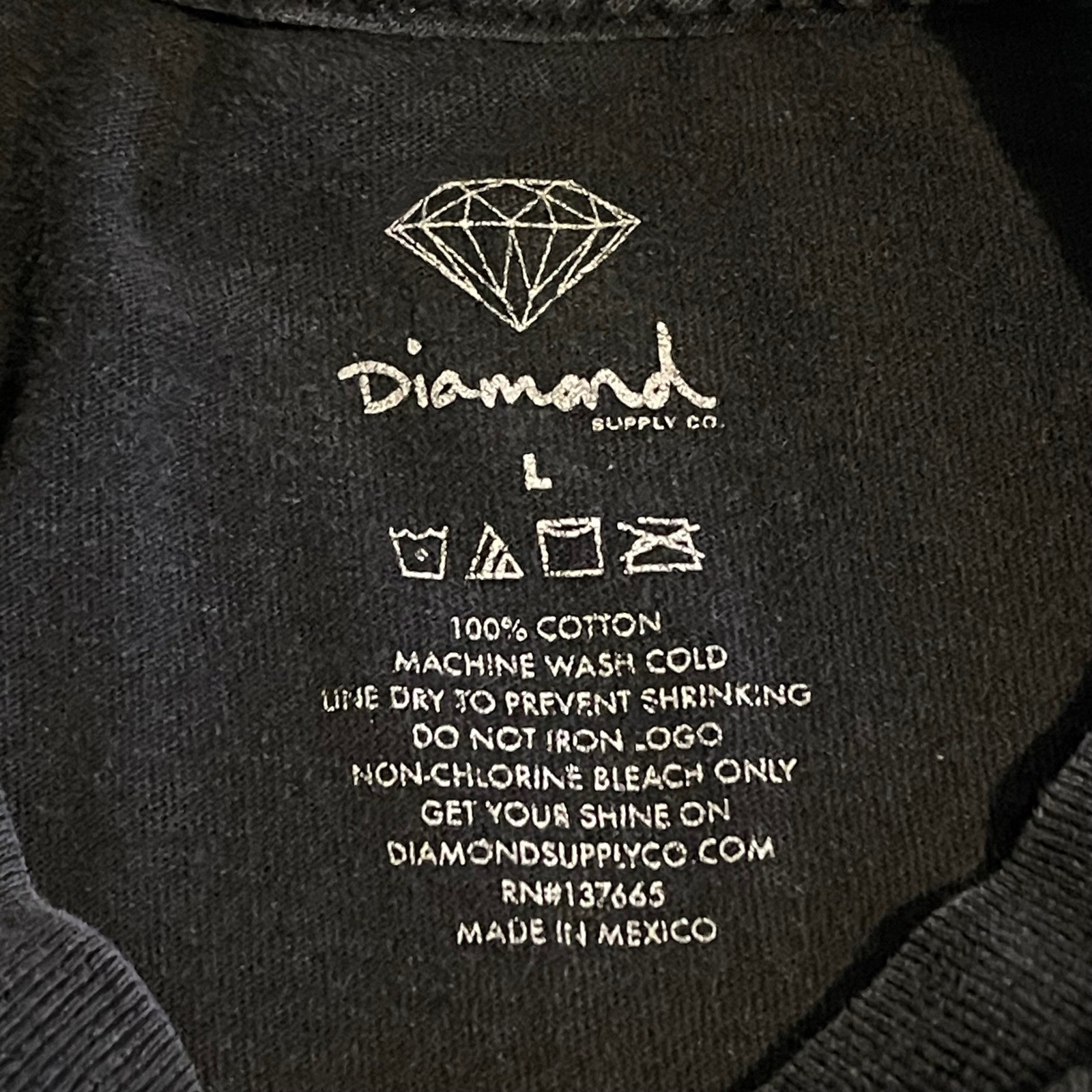Diamond Supply Co T-Shirt Large Men Black MCMXCVIII Graphic Skate Streetwear Gym