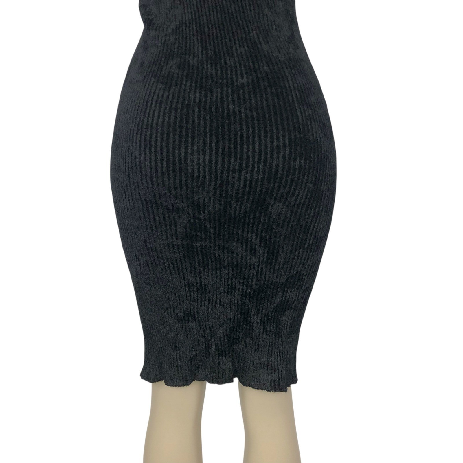 Helmut Lang Italian Yarn Off Shoulder Ribbed Knit Bodycon Midi Dress Size M
