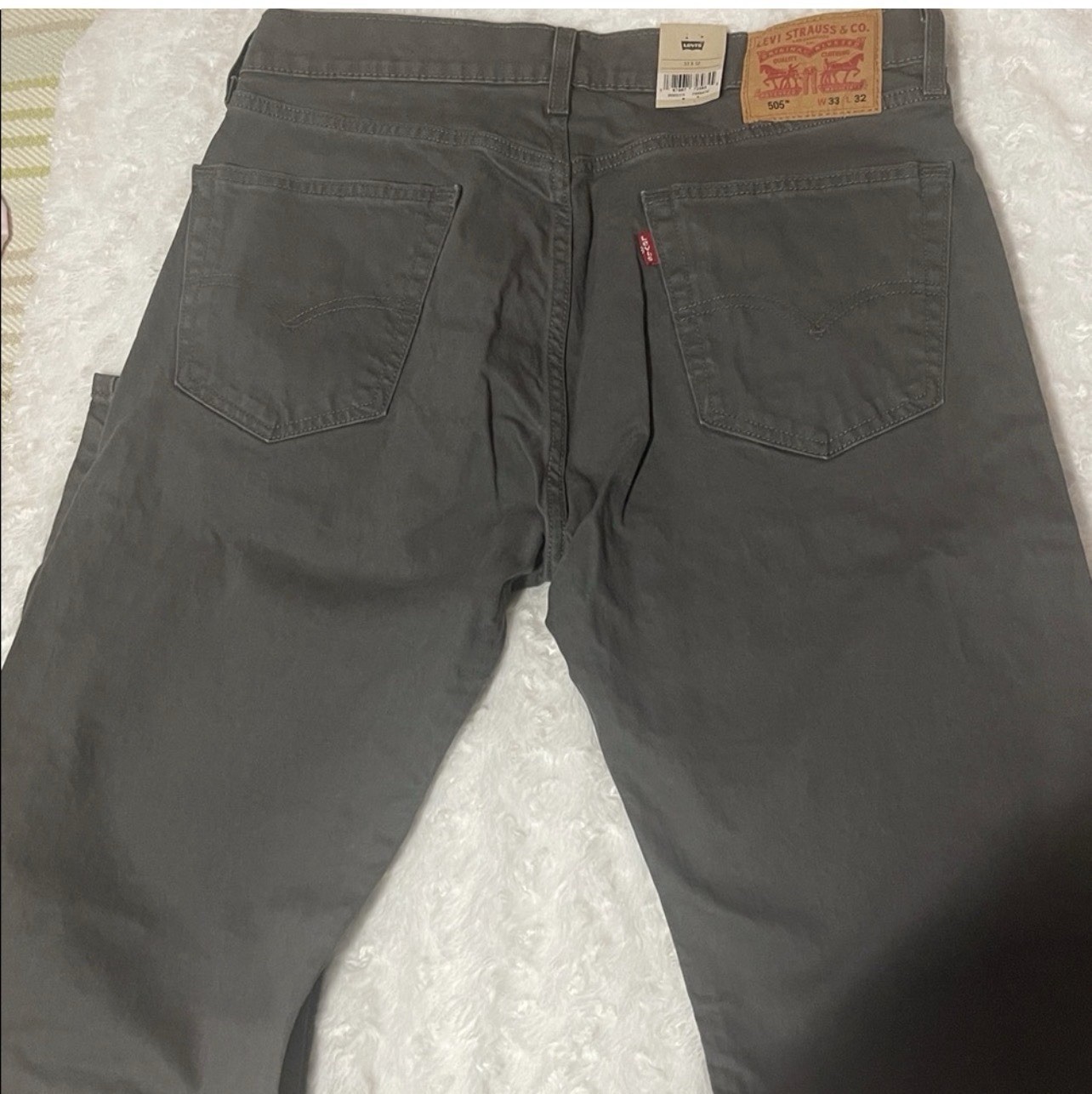 Levi’s 505 Series Regular Fit Stretch Straight Gray Men’s Jeans Denim Classic