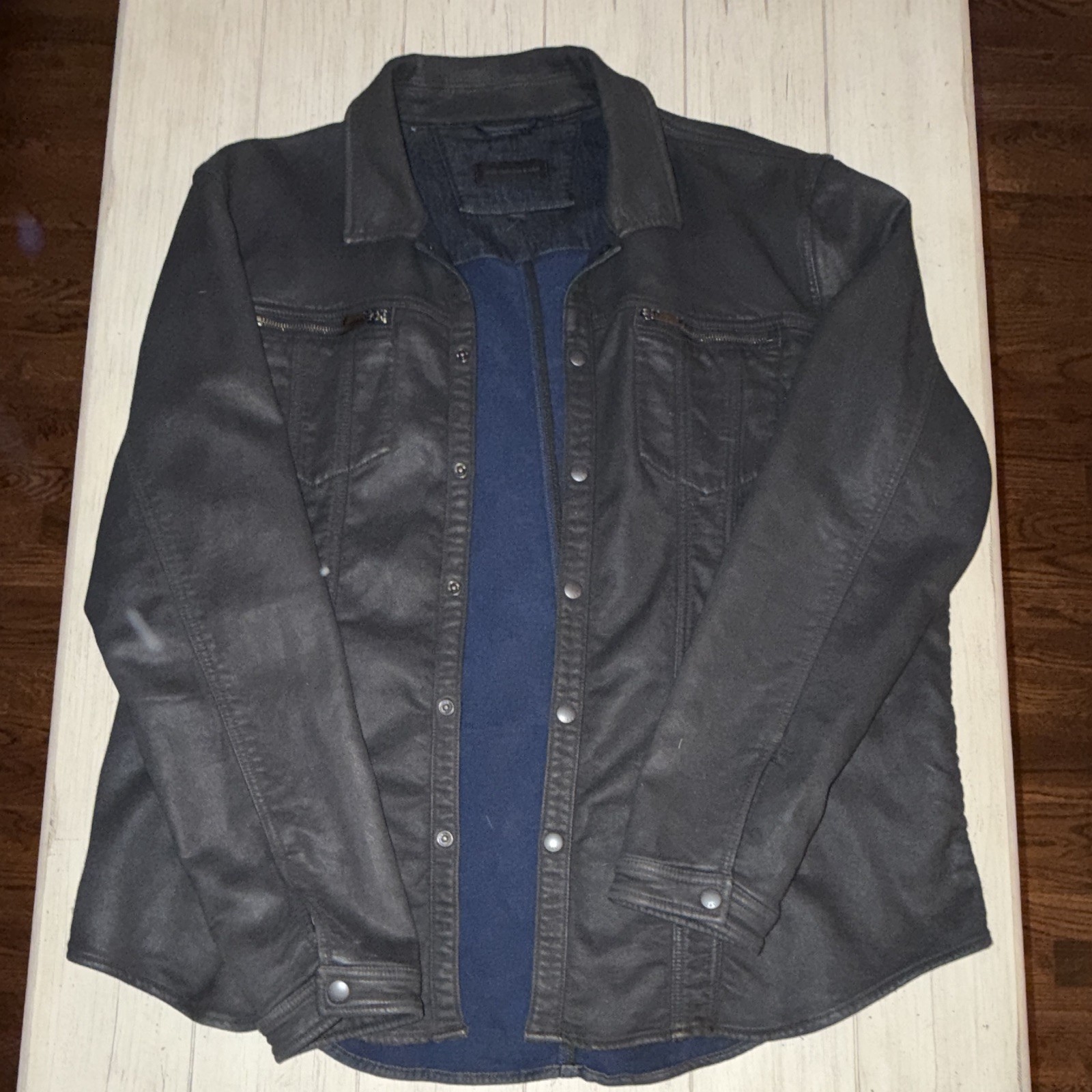 John Varvatos Men’s Black Jacket XXL Button Front Pockets Point Collar