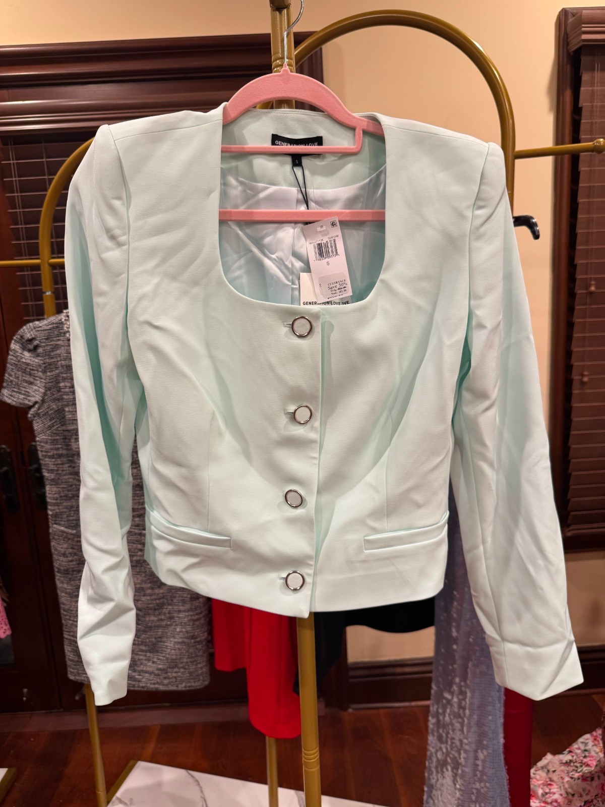 Generation Love Jina Crepe Crop Blazer Small- MSRP $365