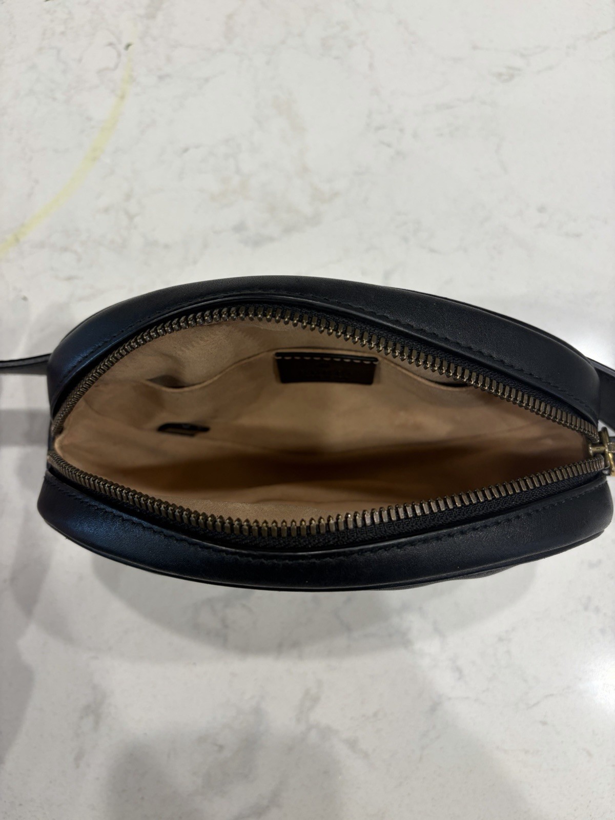 Gucci GG Marmont Matelasse Belt Bag Black Leather