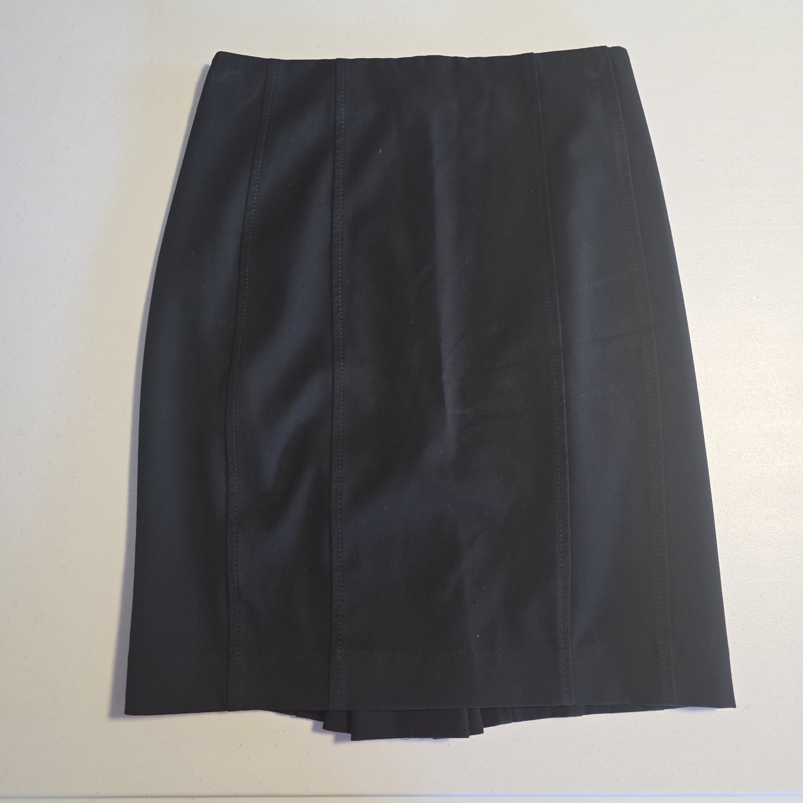Express A-Line Skirt Back Zip Black Lined Slit Stretch Career Size 4