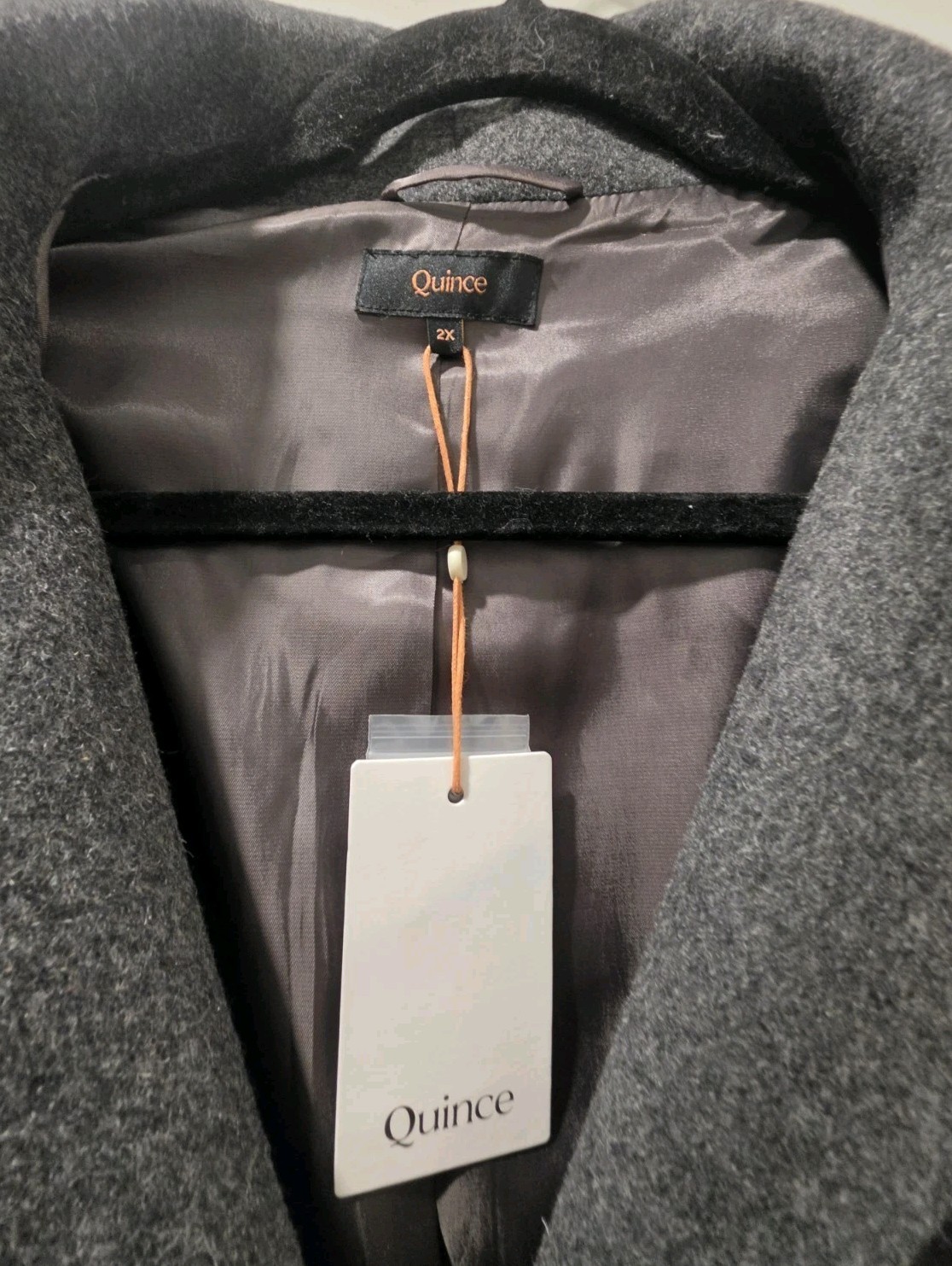 NWT “Quince” Women’s Italian Wool Cocoon Coat Heather Grey Size 2X Reg $185