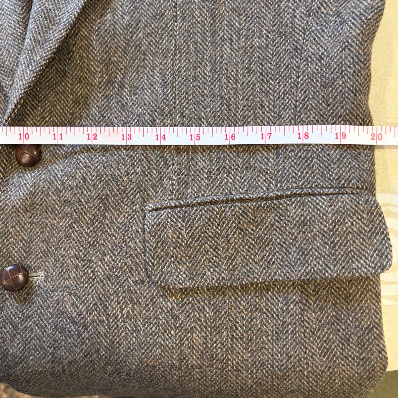 Vintage Deansgate 100% Wool Herringbone Blazer 41R 2-Button Sport Coat Tweed