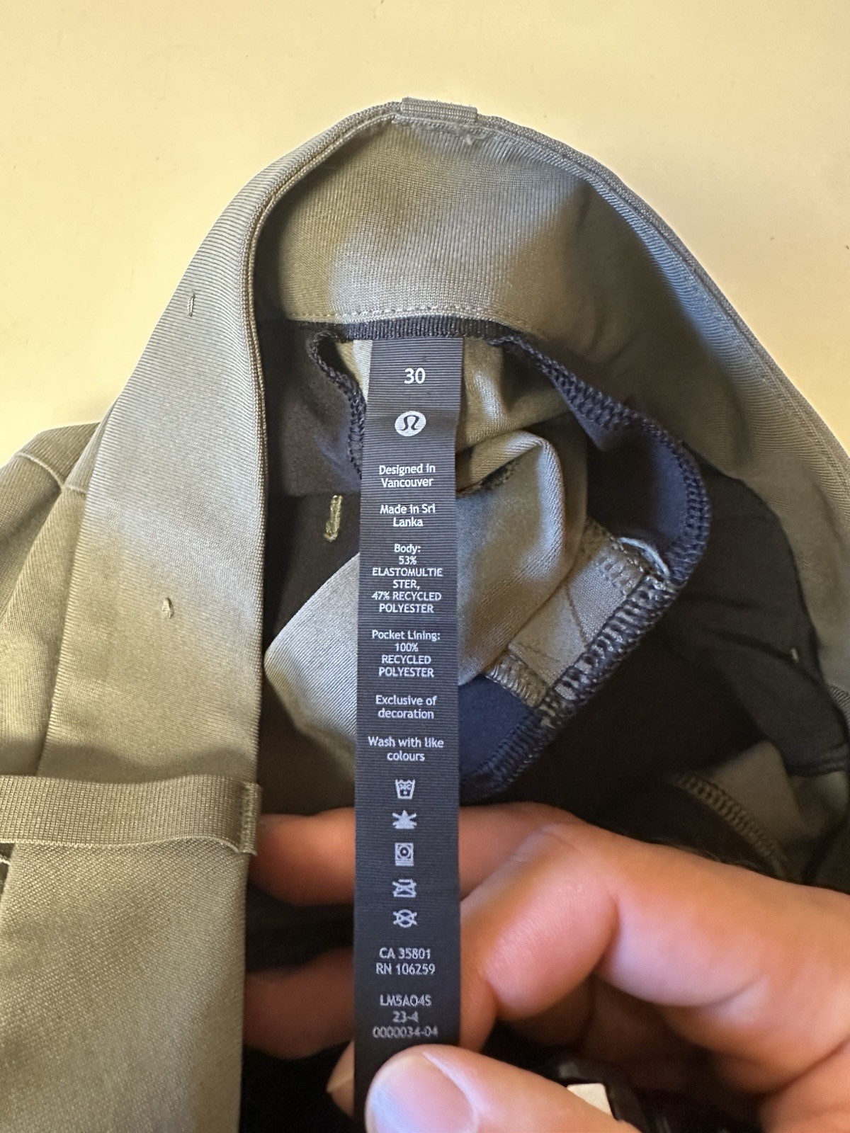 Lululemon Men’s ABC Pants Warpstreme 30×30 Slim Fit