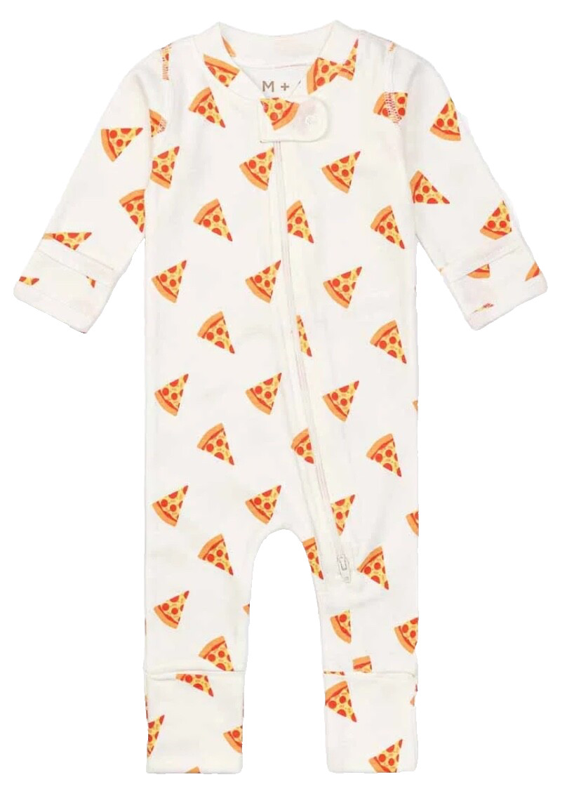 M+A by Monica + Andy Organic Cotton Gender Neutral Baby One-Piece Sz 6-9M Pizza