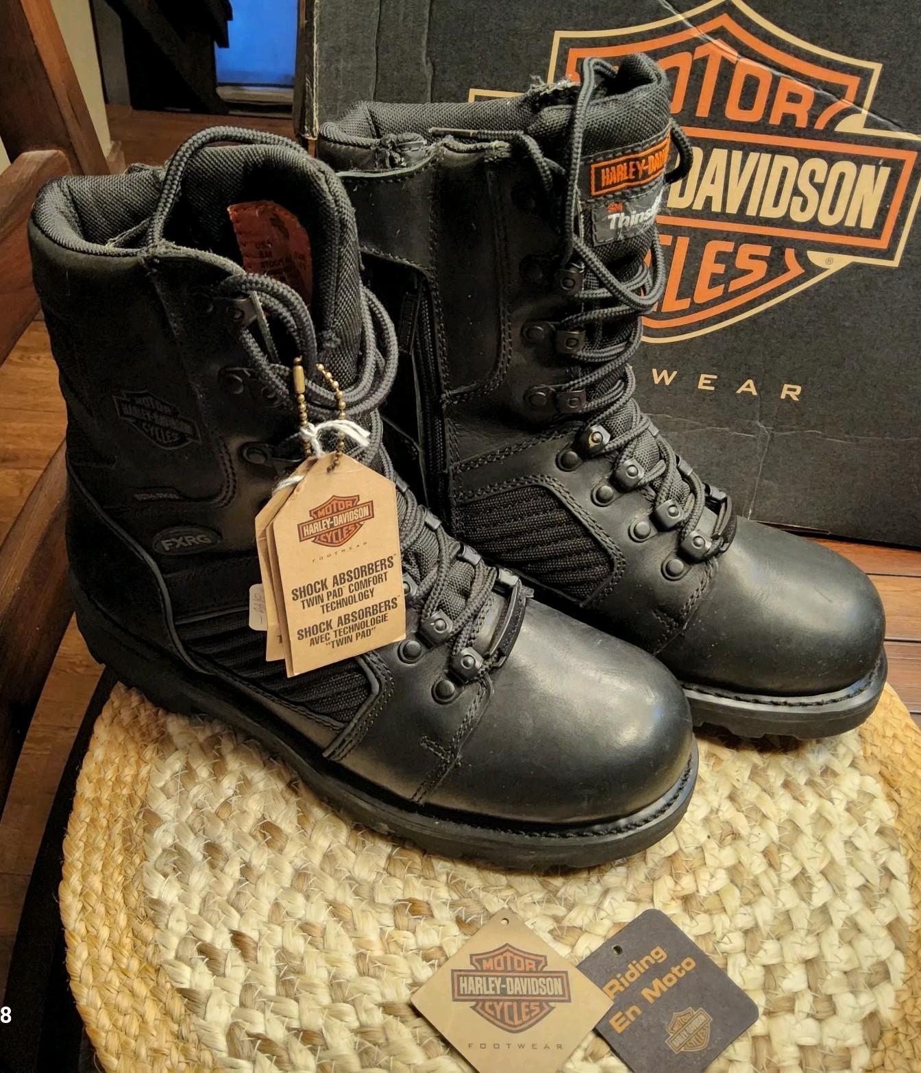 Harley Davidson Welton FXRG-3 Waterproof Boots Men’s 8 Black Leather Worn Once!