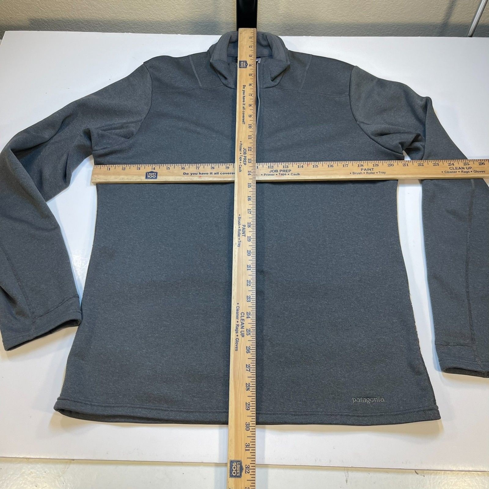 PATAGONIA Lightweight 1/2 ZIP Fleece Lined Pullover Sweatshirt Sz Mens M Gray