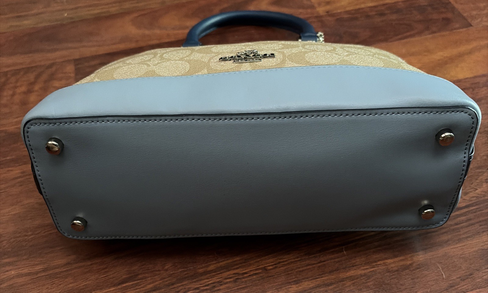 NWT Coach – Mini- Khaki / Blue – Signature Sierra Satchel