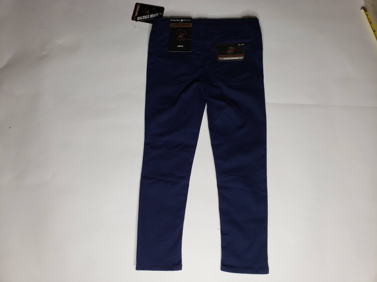 Size 6X – Boys or Girls School Uniform Stretch Long Pants – Navy Blue