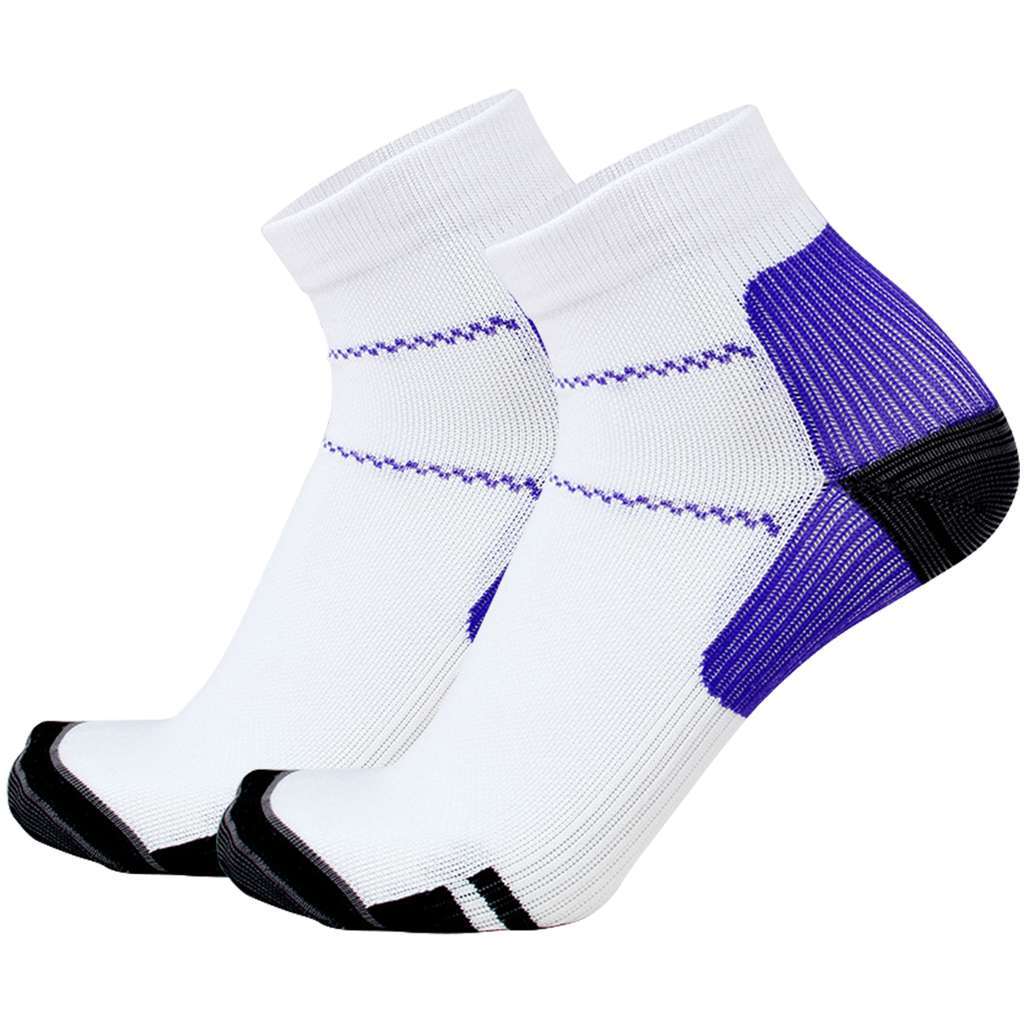 Women Mens Arch Support Sports Compression Socks Athletic Work Plain Crew Socks