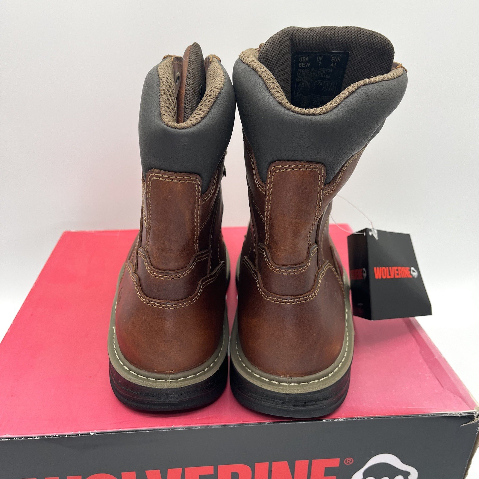 Wolverine Boots Men’s Sz 8 Extra Wide Steel Toe Raider Work Boot Leather EH NEW
