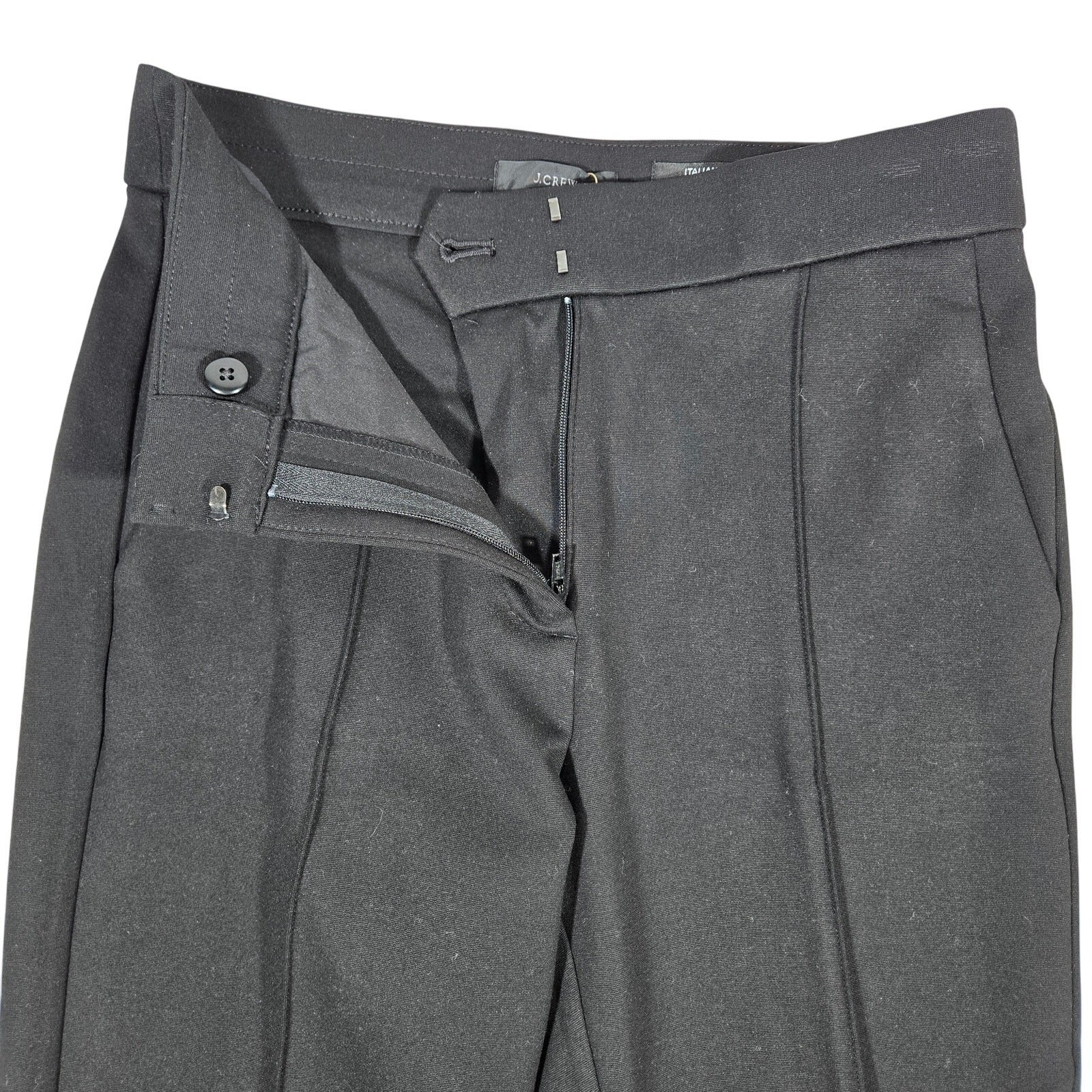 J. Crew Skinny Trouser Italian Ponte Black Pants Size 2 NWT BD303 Mario Bellucci