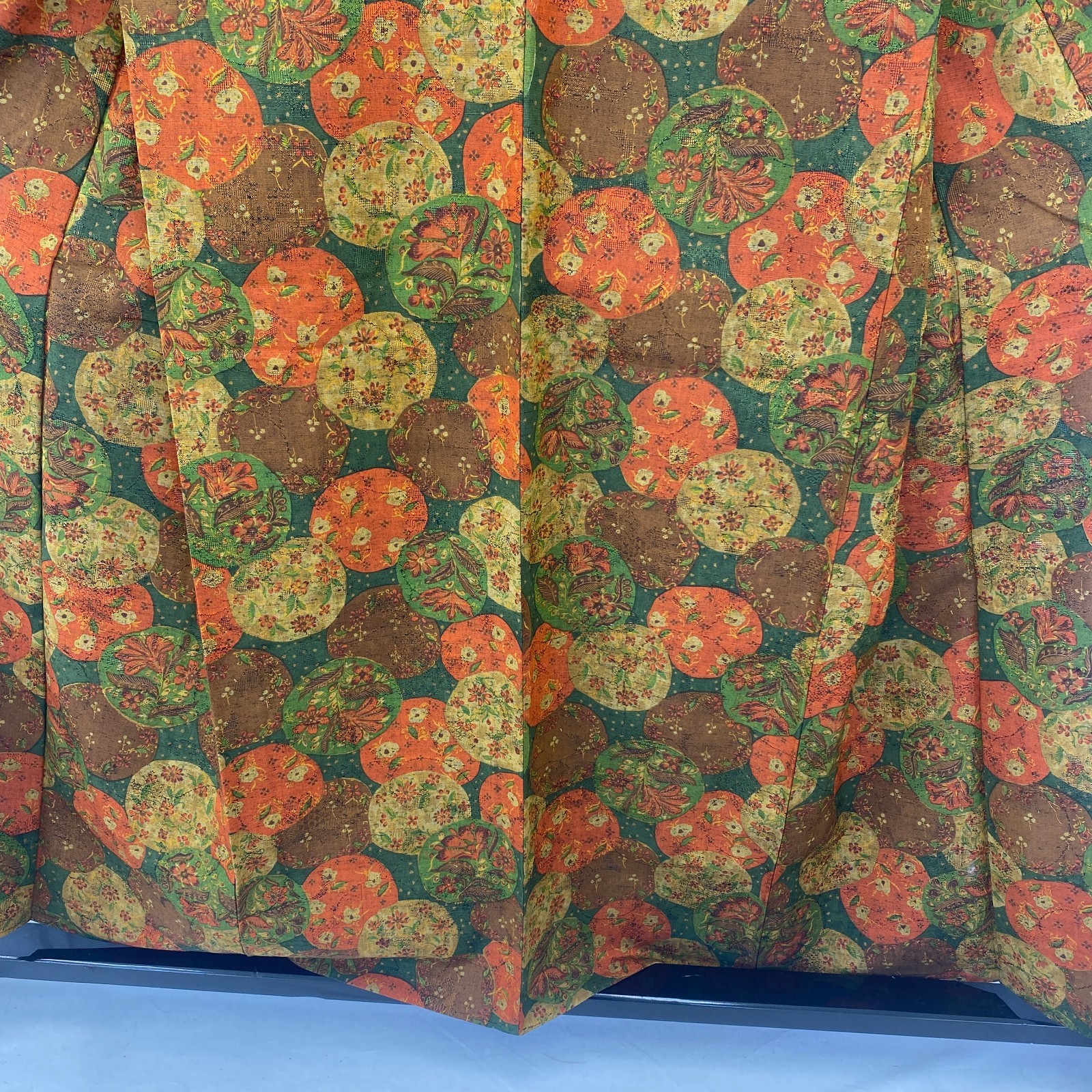 Japanese Vintage Kimono Silk Green Tsumugi No Lining Traditional Length 60 in
