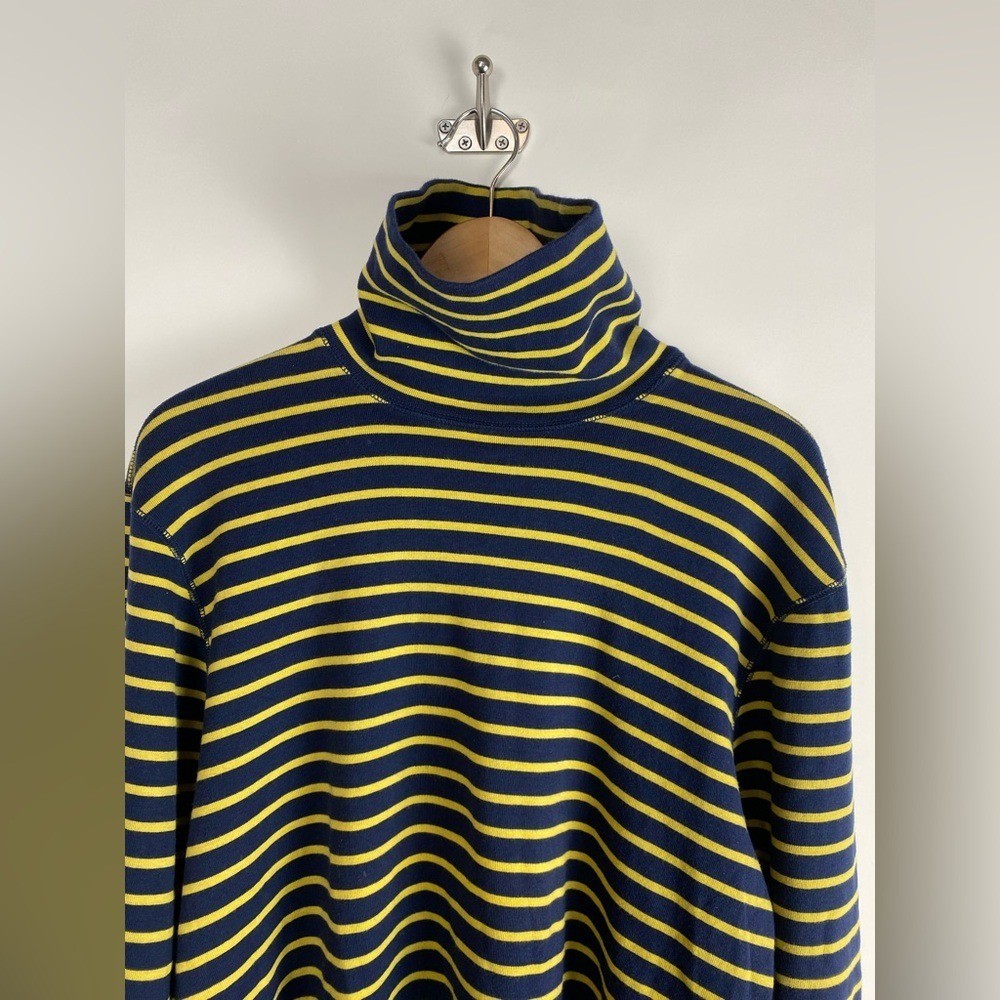 J. Crew Heritage brushed rib-knit turtleneck in navy sun stripe Size M