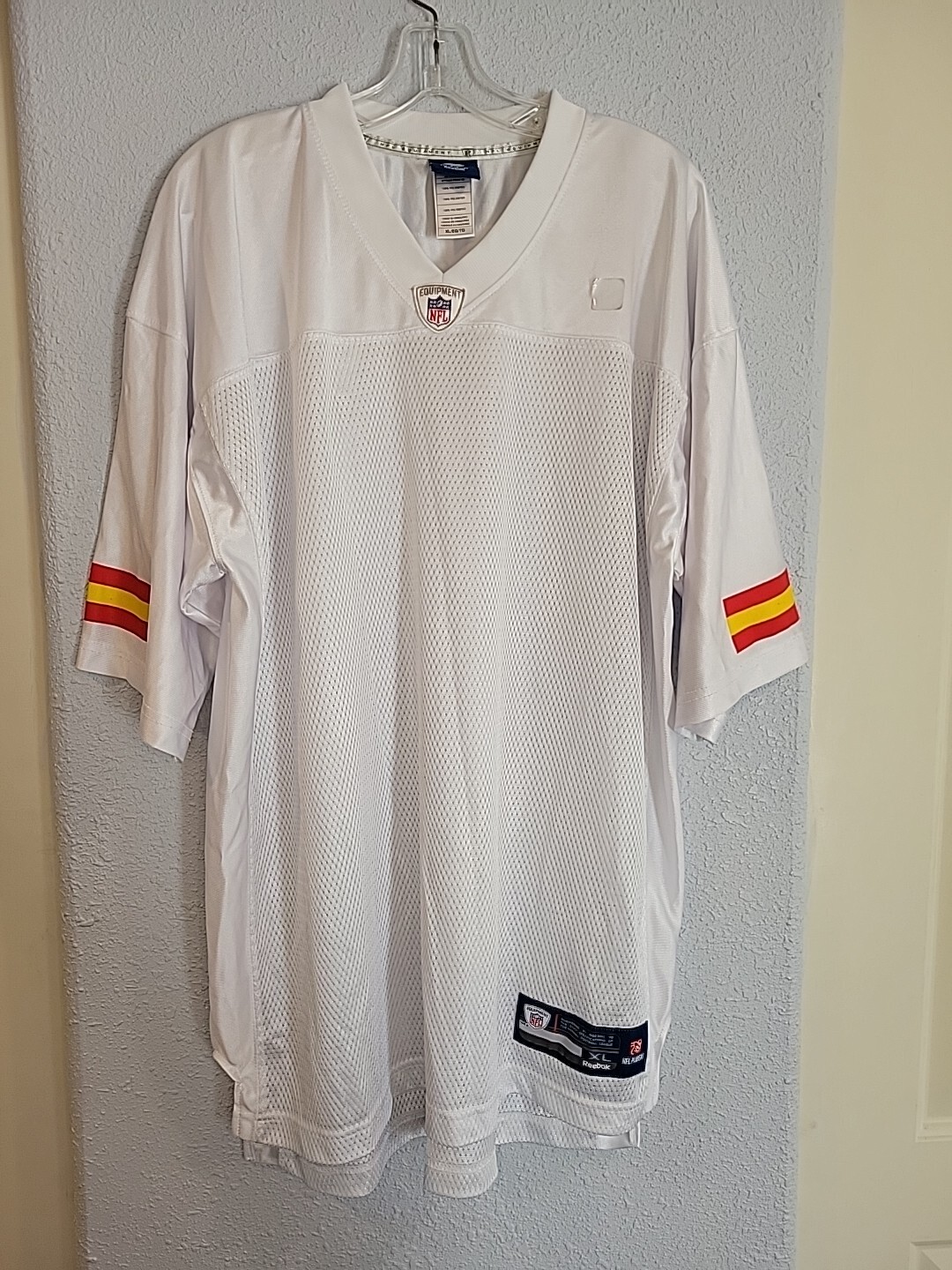 Kansas City Chiefs On Field NFL Player’s Jersey White Reebok Size X Large