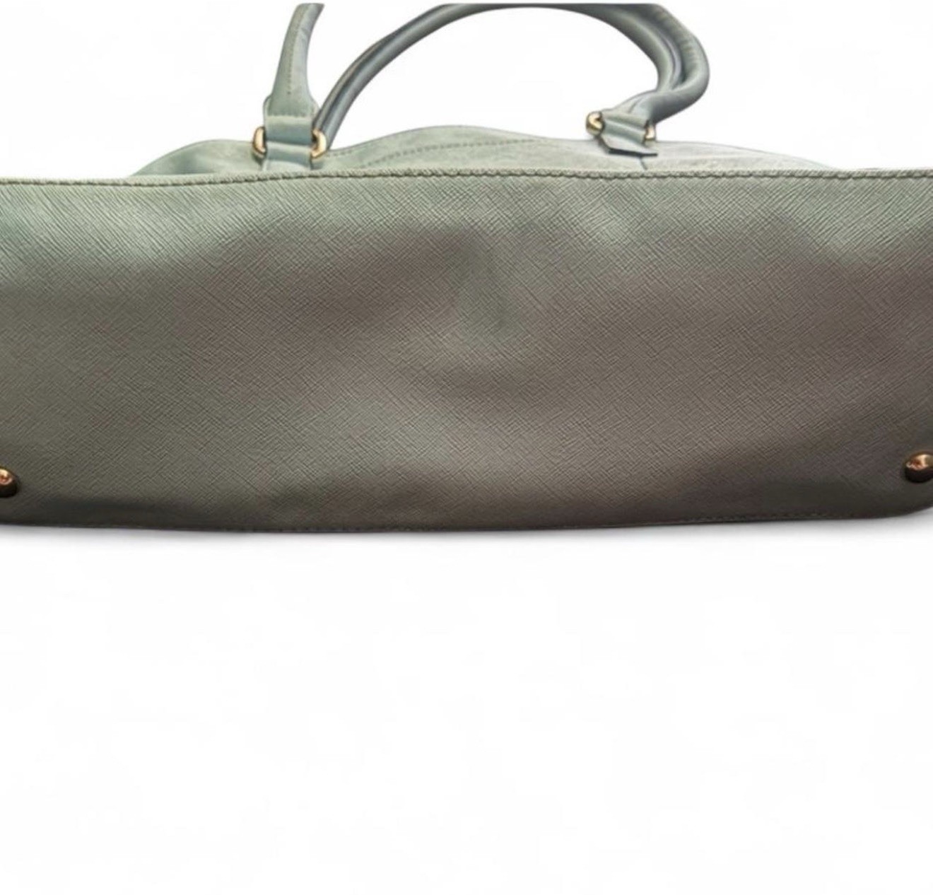 Tignanello Blue Logo Satchel Top Handle Bag Zip Closure Gold Hardware