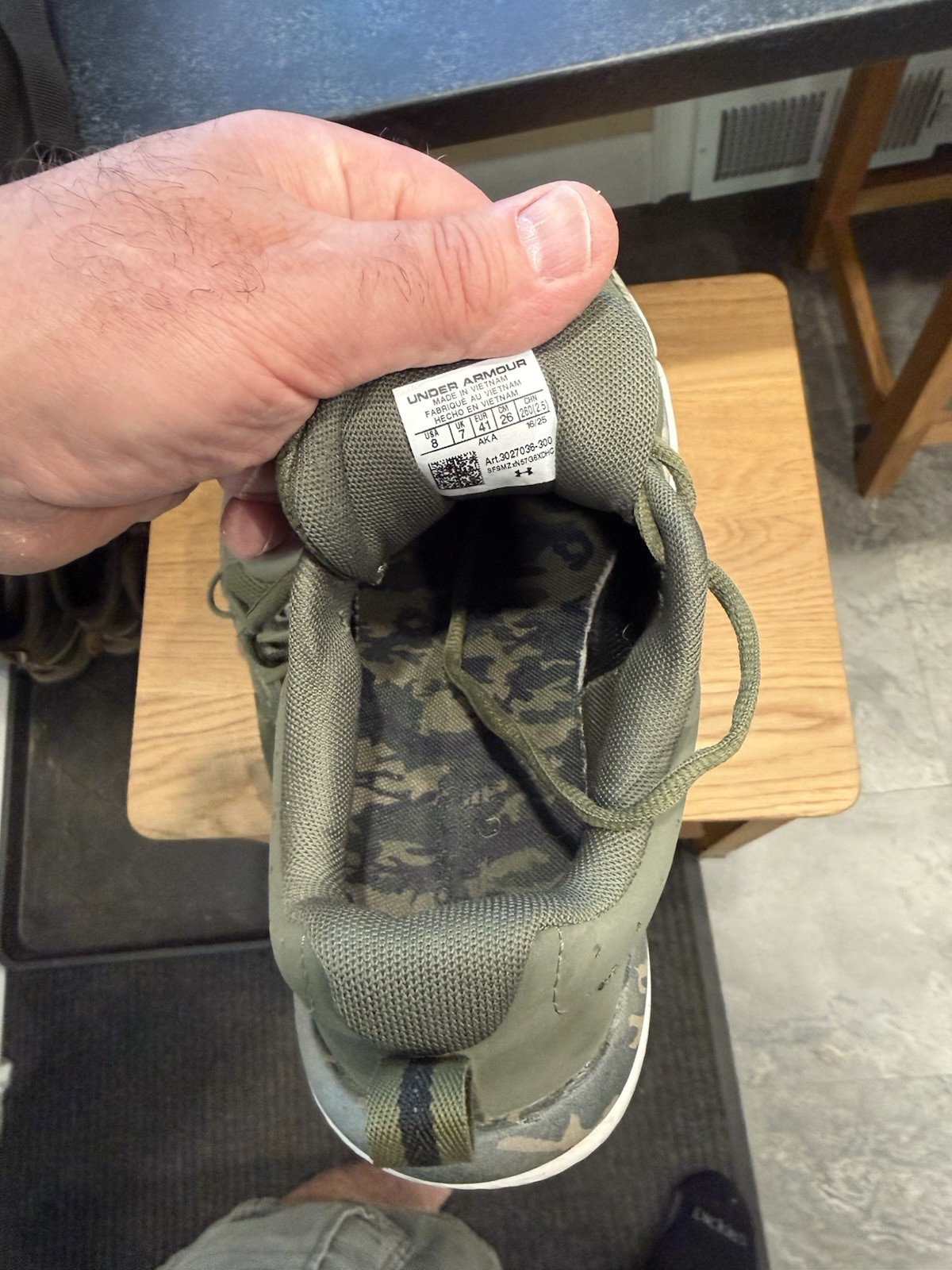 Under Armour Assert 9 Green Camo size 9