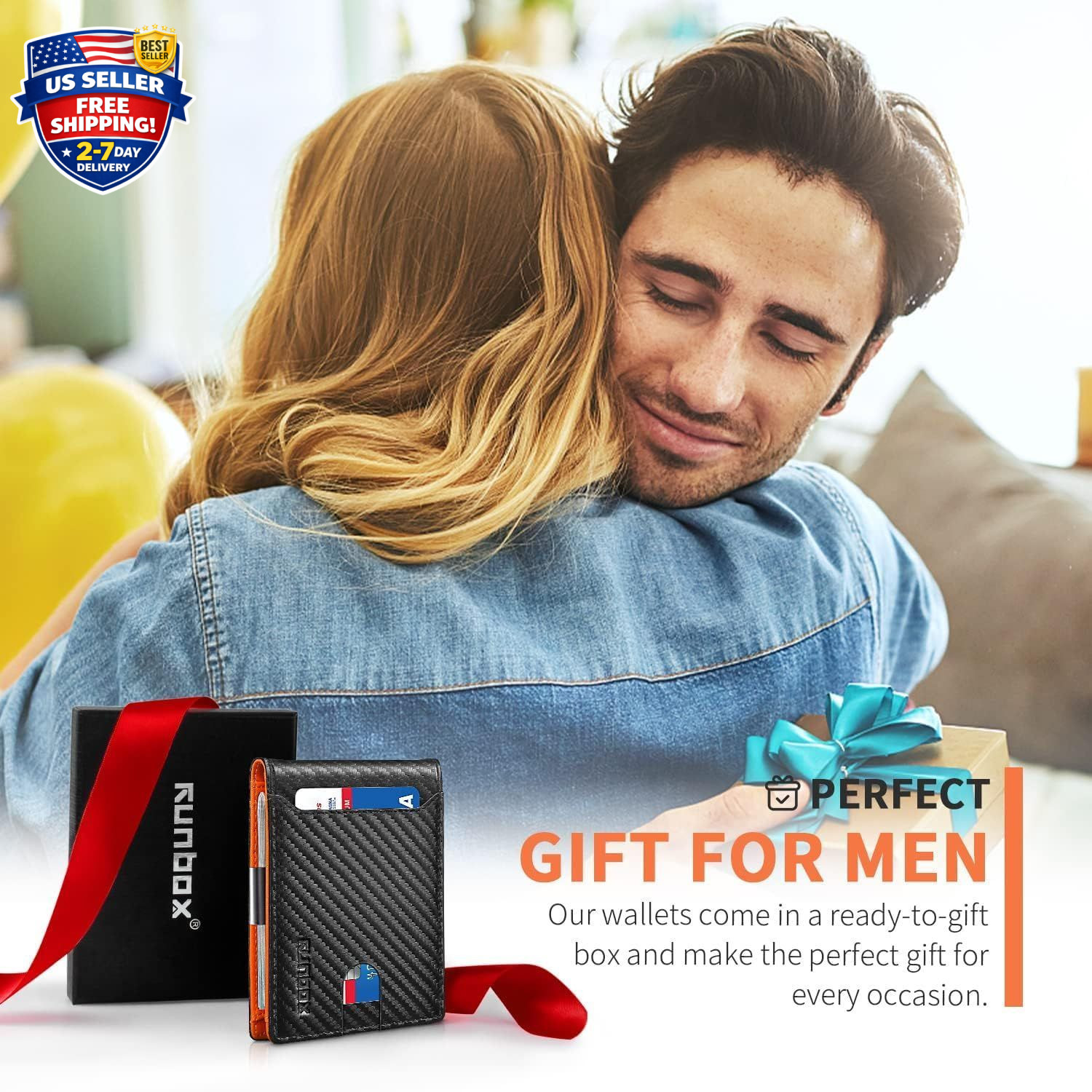 Billetera Hombre Carteras De Cuero Men Minimalista Delgadas Bloqueo Rfid Para…