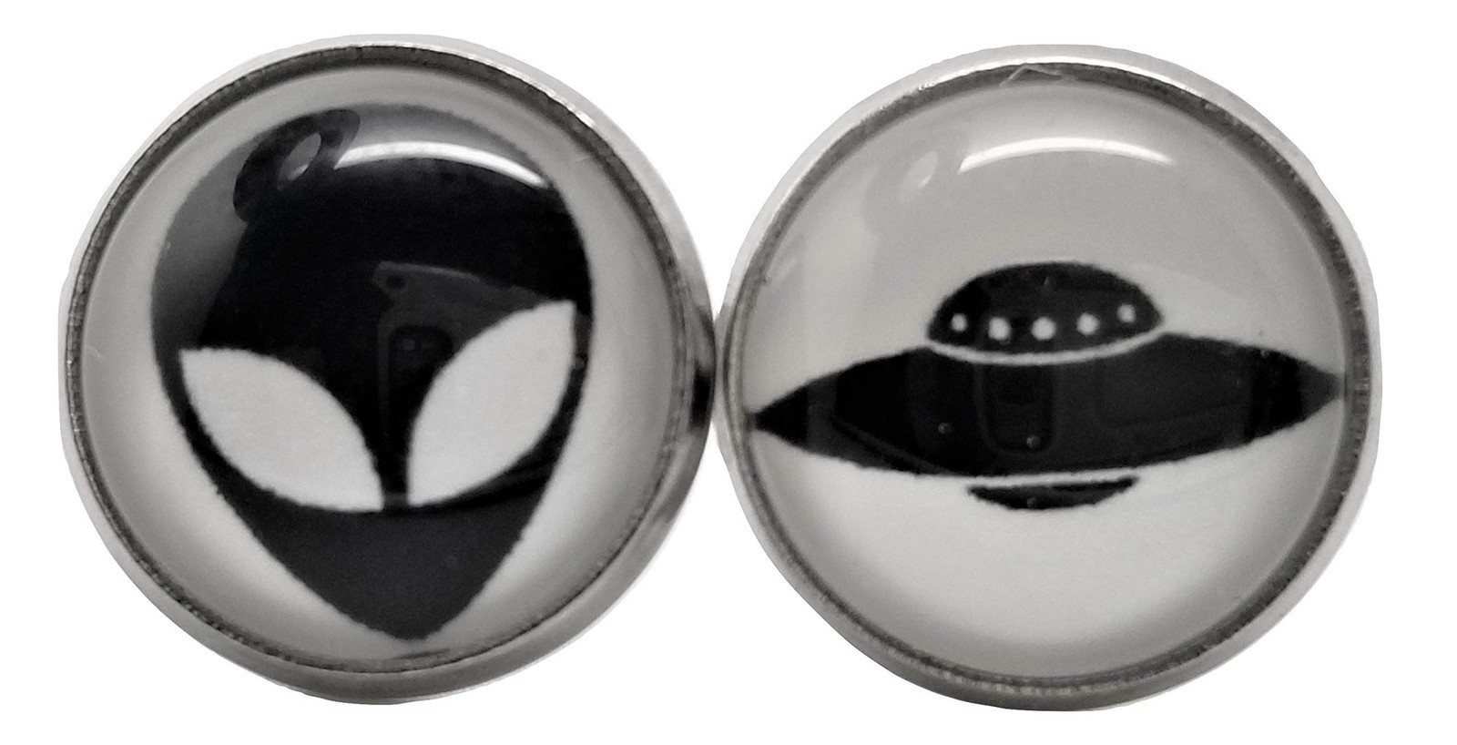 Alien & UFO Combo Stud Post Earrings – New – Pair (2pcs)