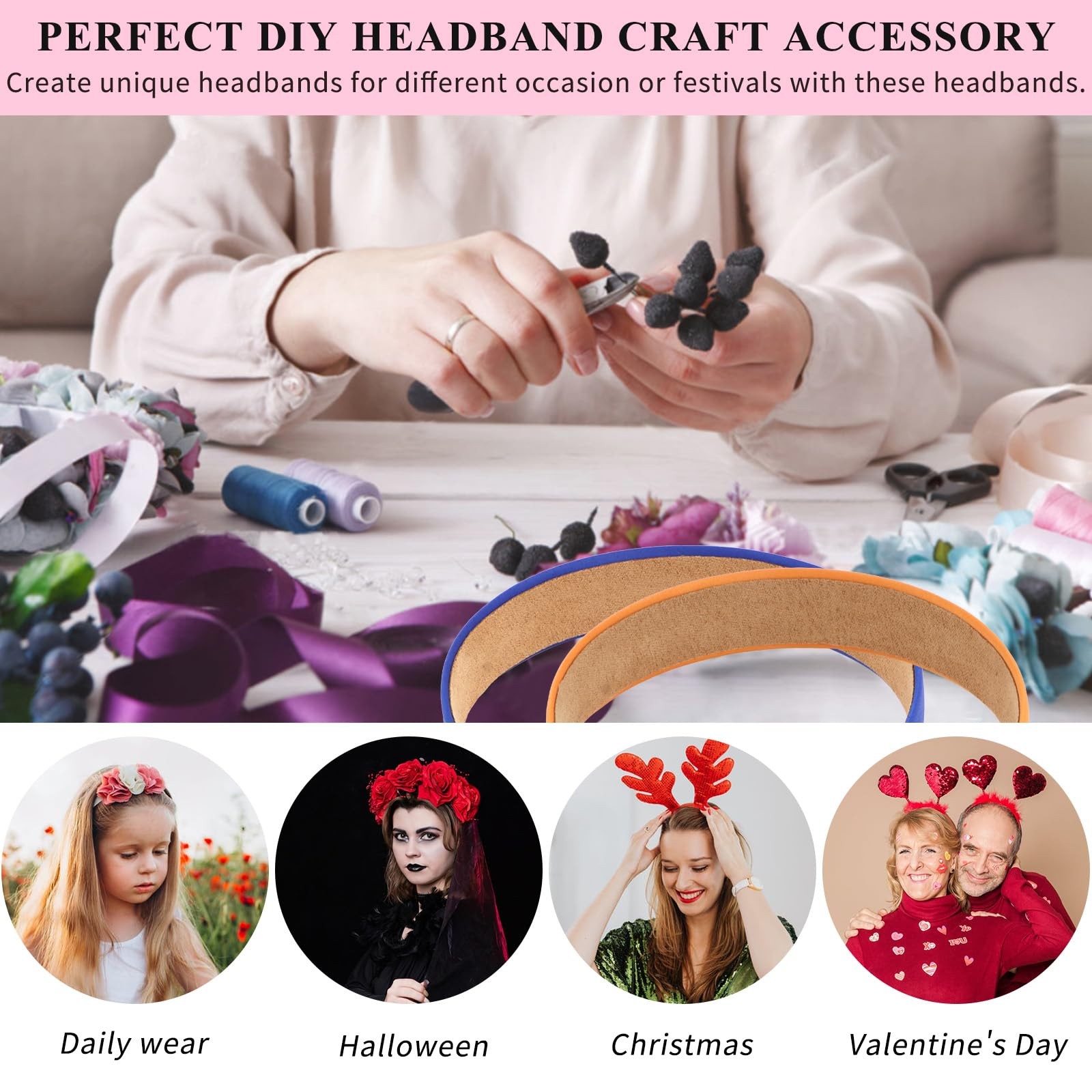 Wecoe Headbands for Women Girls, 10 Pcs 1 10 Count (Pack of 1), Multi-color A