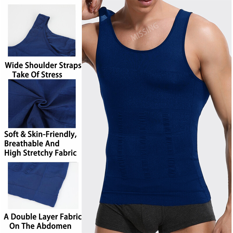 Men Gynecomastia Compression Shirt Chest Control Body Shaper Slim Vest Tank Top